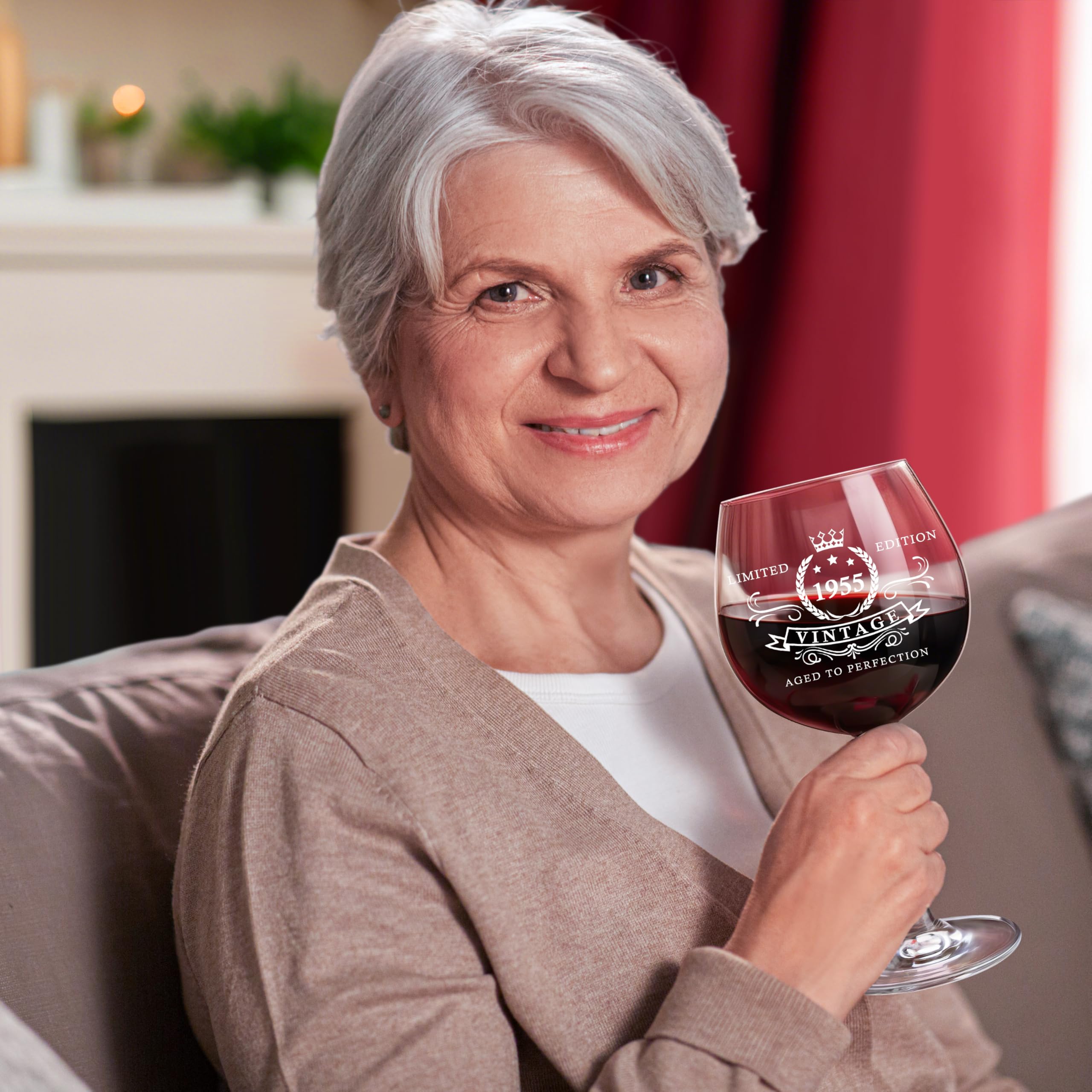 1955 70th Birthday Wine Glasses Set - Elegant 70th Birthday Gifts for Women, Wife, Mom, Sister - Perfect for Celebrations, Parties & Anniversary Decorations