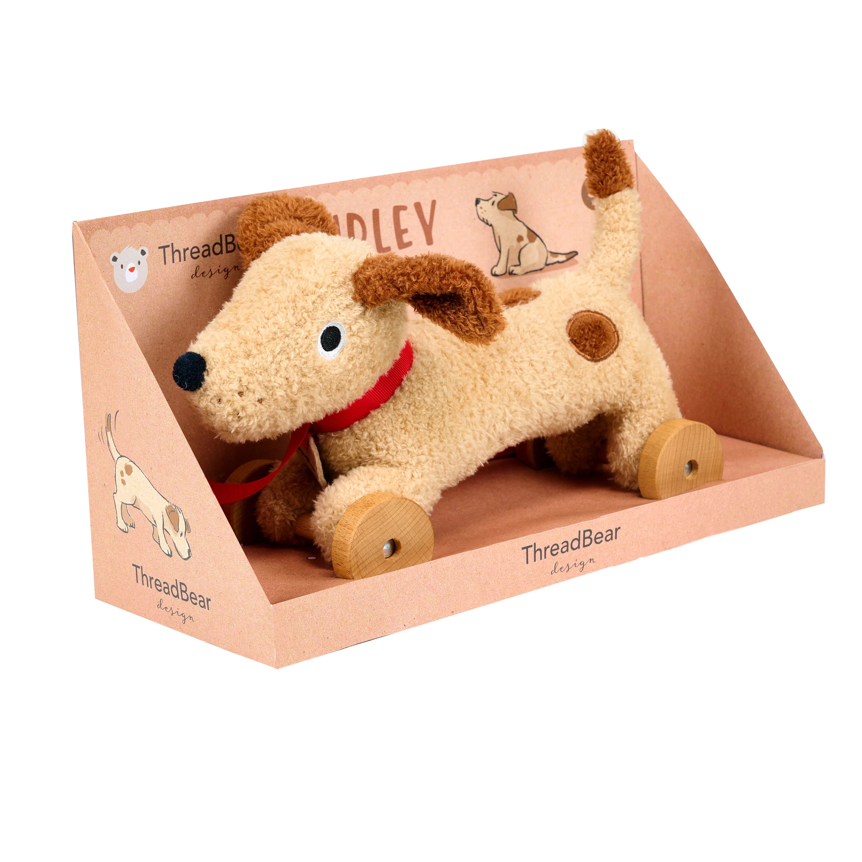 Dudley Pull Along Dog Toy - Interactive Plush Pet Toy for Small & Medium Dogs - Perfect for Indoor Play, Training & Bonding