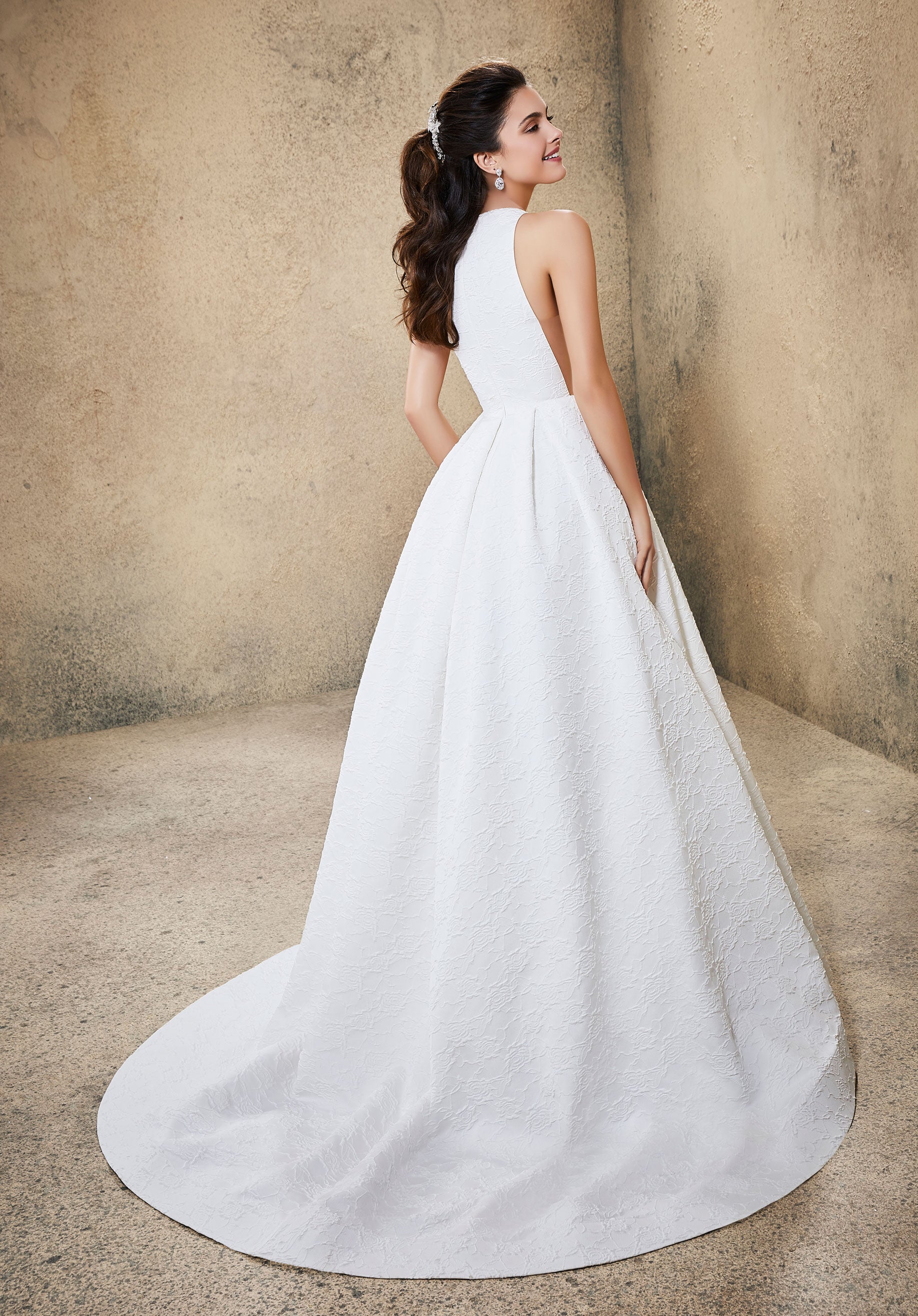 Morilee Rose 6918 Sample Wedding Gown - A-Line Lace Bridal Dress for Bride, Perfect for Beach Weddings & Formal Ceremonies