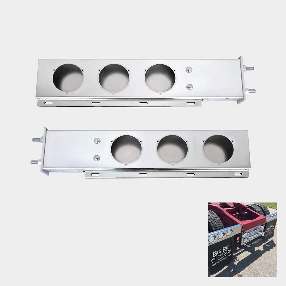 Stainless Steel Mud Flap Hangers with Light Cutout & Spring Loaded Design - 2.5