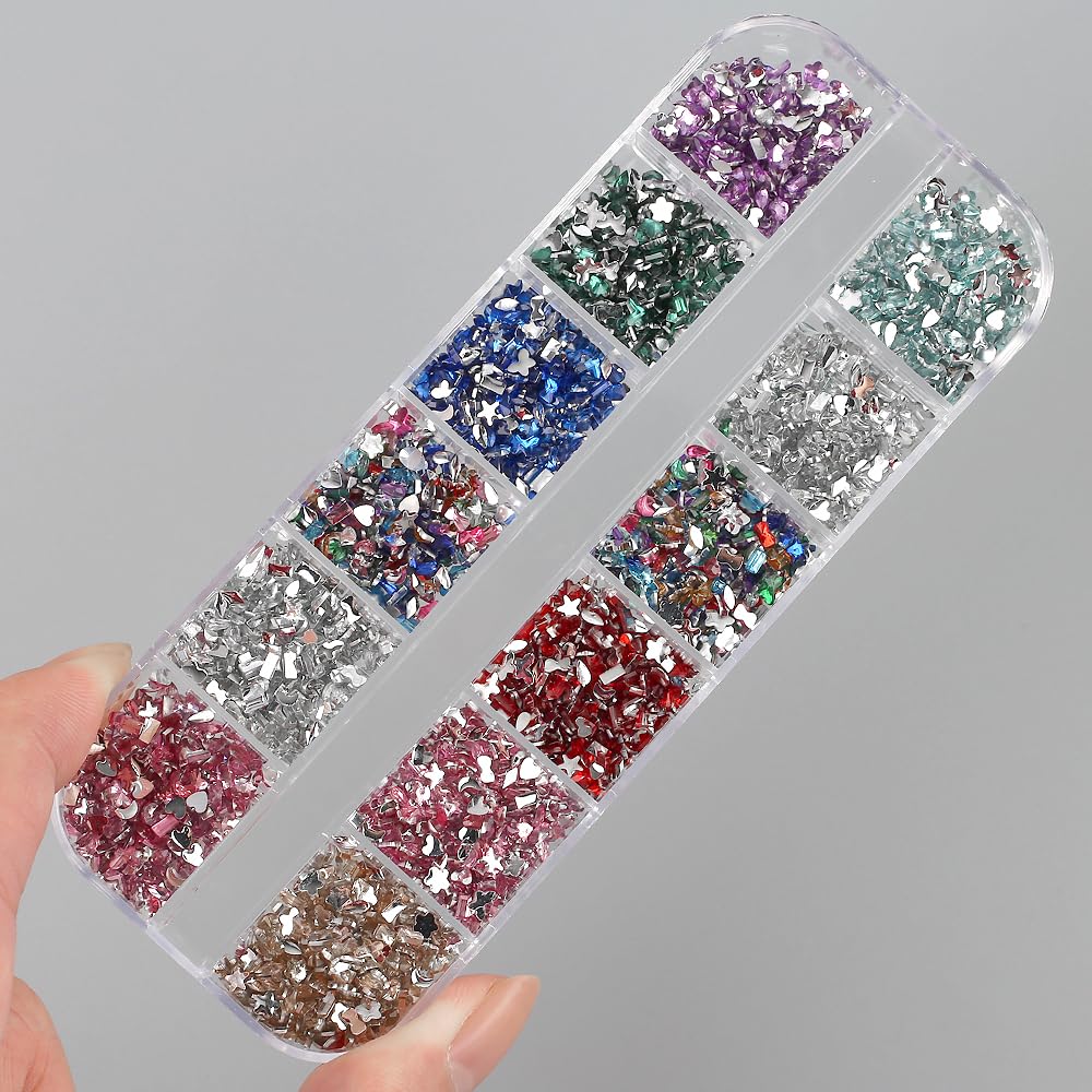 2000pcs 3D Flatback Rhinestones for Nail Art - Colorful Resin Nail Gems & Charms for DIY Nail Design, Women's Nail Jewelry - Perfect for Nail Salons, Home Manicures, and Crafting Projects