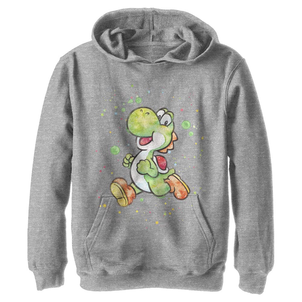 Nintendo Yoshi Kids Hoodie - Super Mario Pullover Sweatshirt for Boys & Girls - Soft & Comfortable Watercolor Design - Perfect for Casual Wear, Gaming & School Outfits