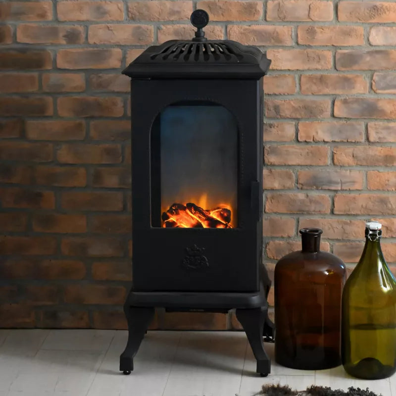 Westbo Victoria 100 EL Cast Iron Stove - Classic Electric Fireplace for Cozy Living Rooms & Winter Home Heating