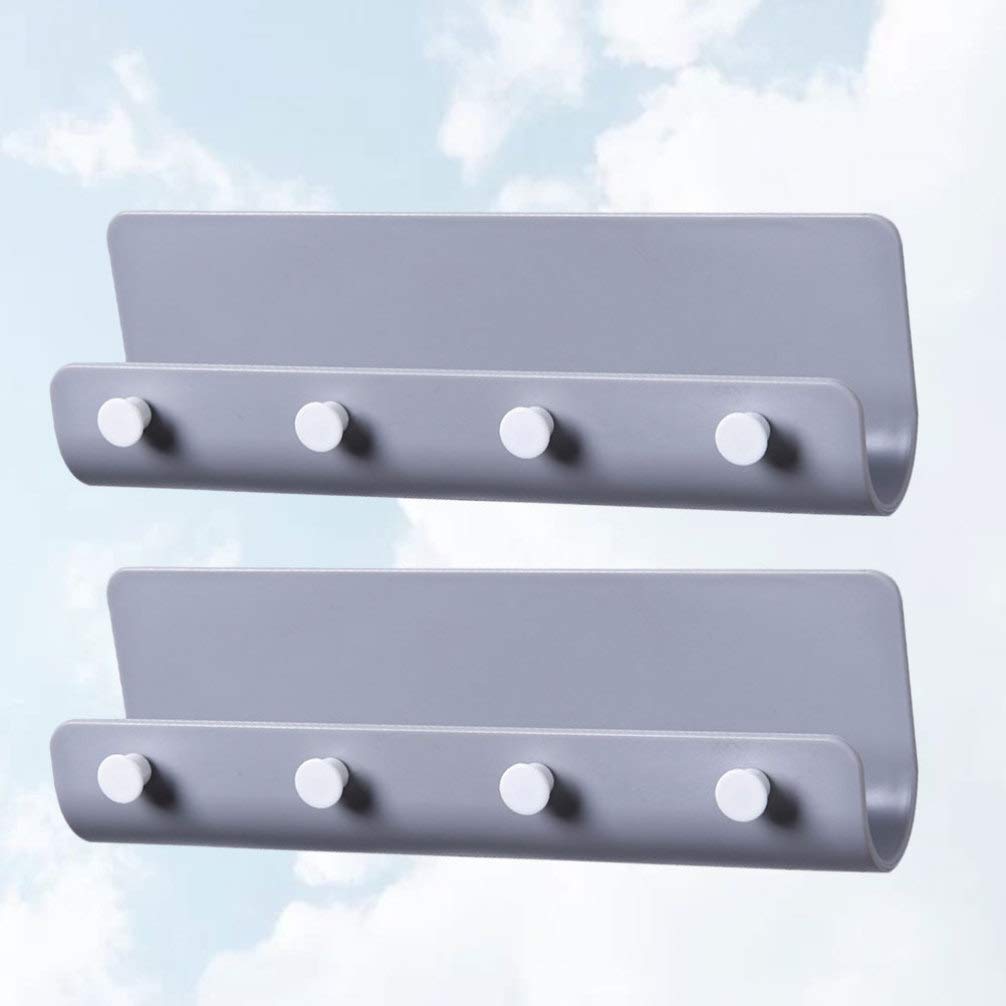 BESPORTBLE Adhesive Coat Rack Hooks 2pcs - Wall Mounted for Kitchen & Closet Storage