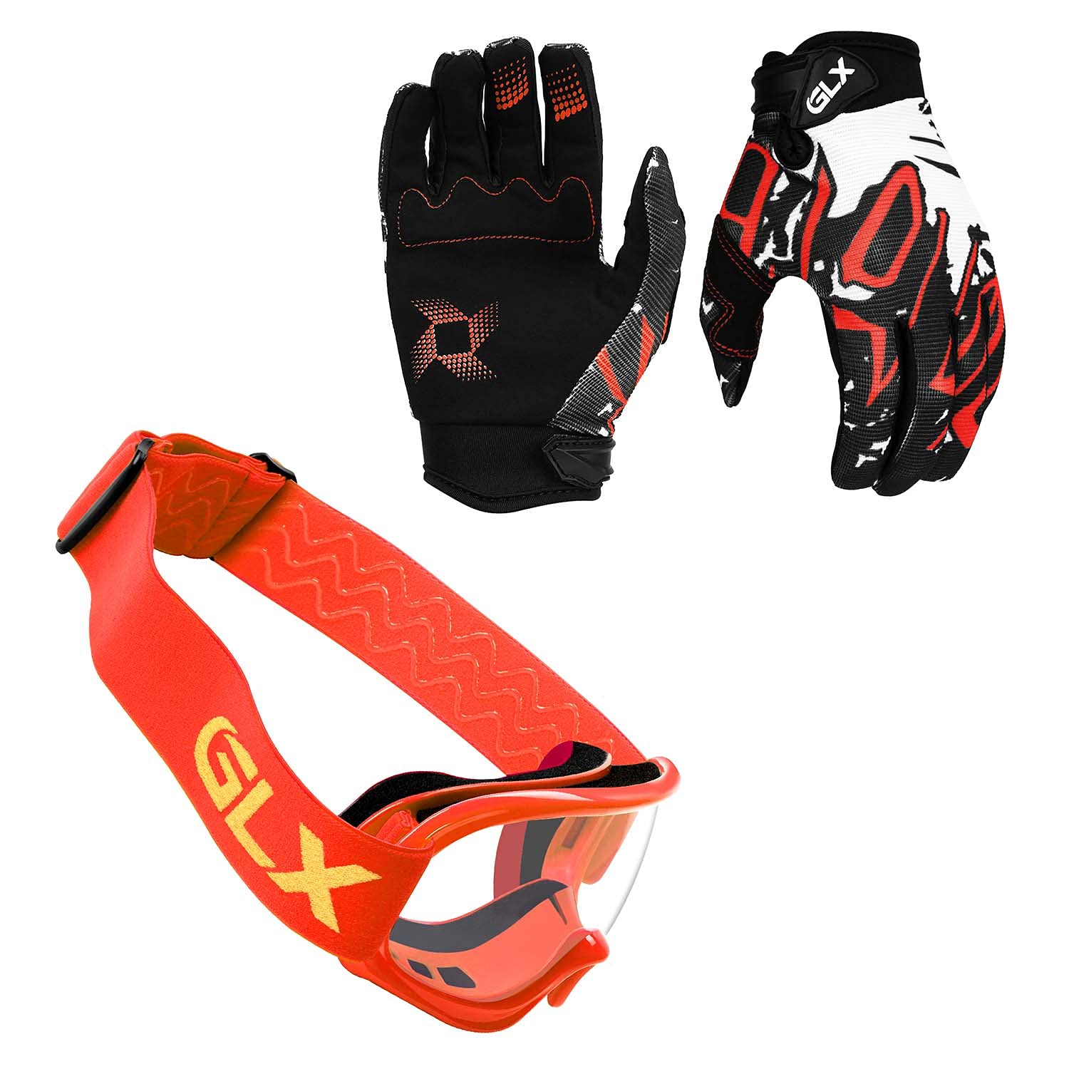 GLX GX623 Youth ATV Helmet & Dirt Bike Helmet Combo - DOT Certified Small Size Retro Red - Perfect for Kids Off-Road Riding, Motocross & ATV Adventures