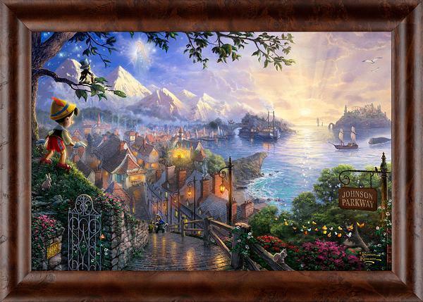 Disney Pinocchio Wishes Upon A Star Personalized Framed Canvas Wall Art - Custom Name & Date - Perfect for Nursery, Kids Room Decor & Gift Ideas