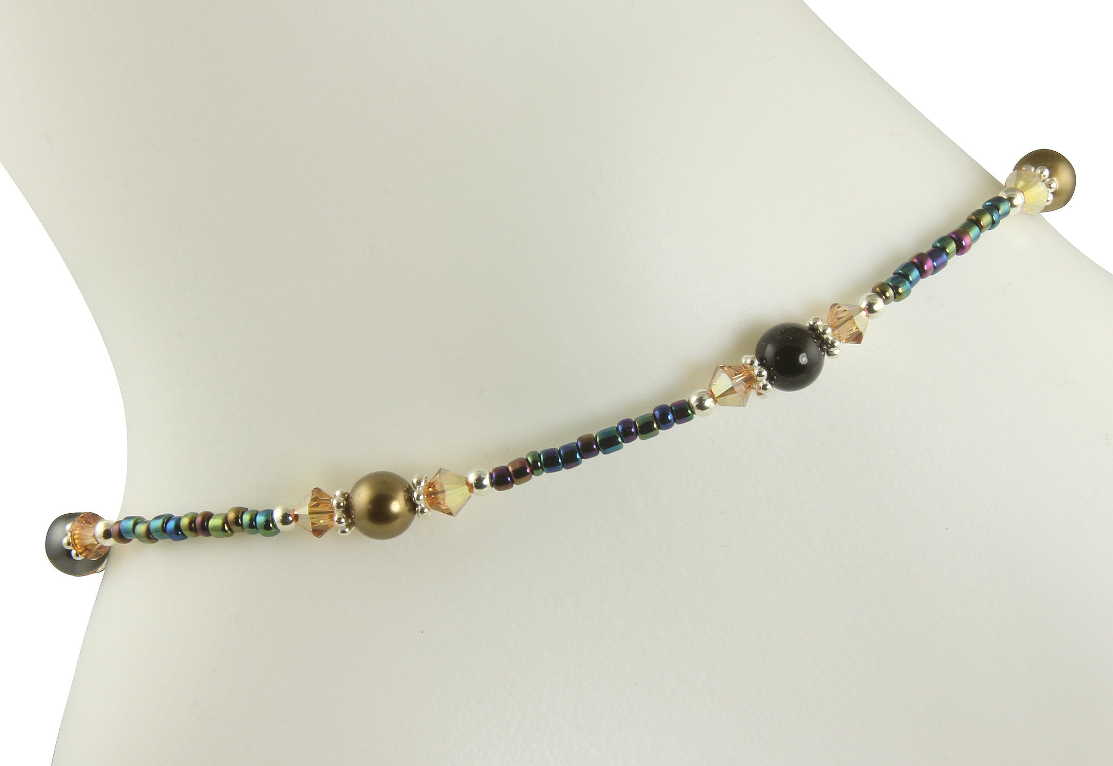 Topaz Pearl Beaded Anklet Jewelry - Elegant Handmade Beaded Ankle Bracelet for Women - Perfect for Beach, Wedding & Boho Fashion Accessories
