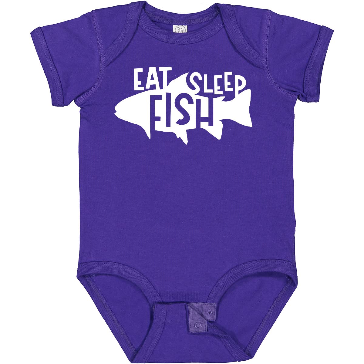 Inktastic Eat Sleep Fish Silhouette Baby Bodysuit - Soft Cotton Onesie for Newborns & Infants - Perfect for Fishing Trips, Outdoor Adventures & Family Photos