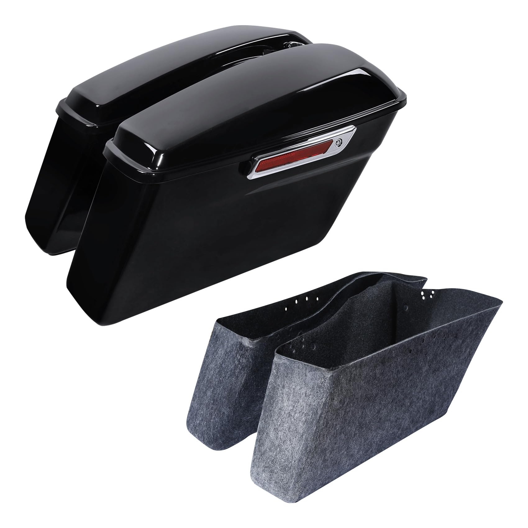 SLMOTO Waterproof Saddlebags with Lids & Keys - Compatible with Harley Touring Models FLHT FLTRX FLHR (2014-2023) - Perfect for Electra Glide, Road King, Ultra & Street Glide - Ideal for Long Rides, Commuting & Motorcycle Storage