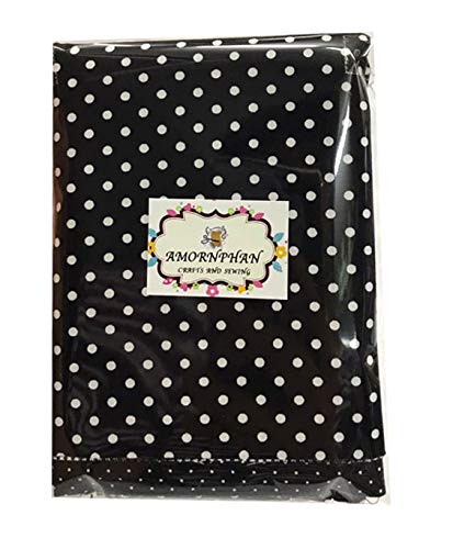 Amornphan 100% Cotton Printed Black Series Quilting Fabric Bundle - 7 Pieces 10
