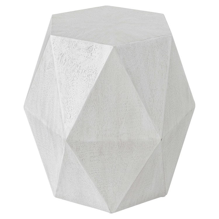 Volker 18 x 18 Inch White Ceruse Accent Table - Perfect for Living Room, Bedroom, or Entryway Decor