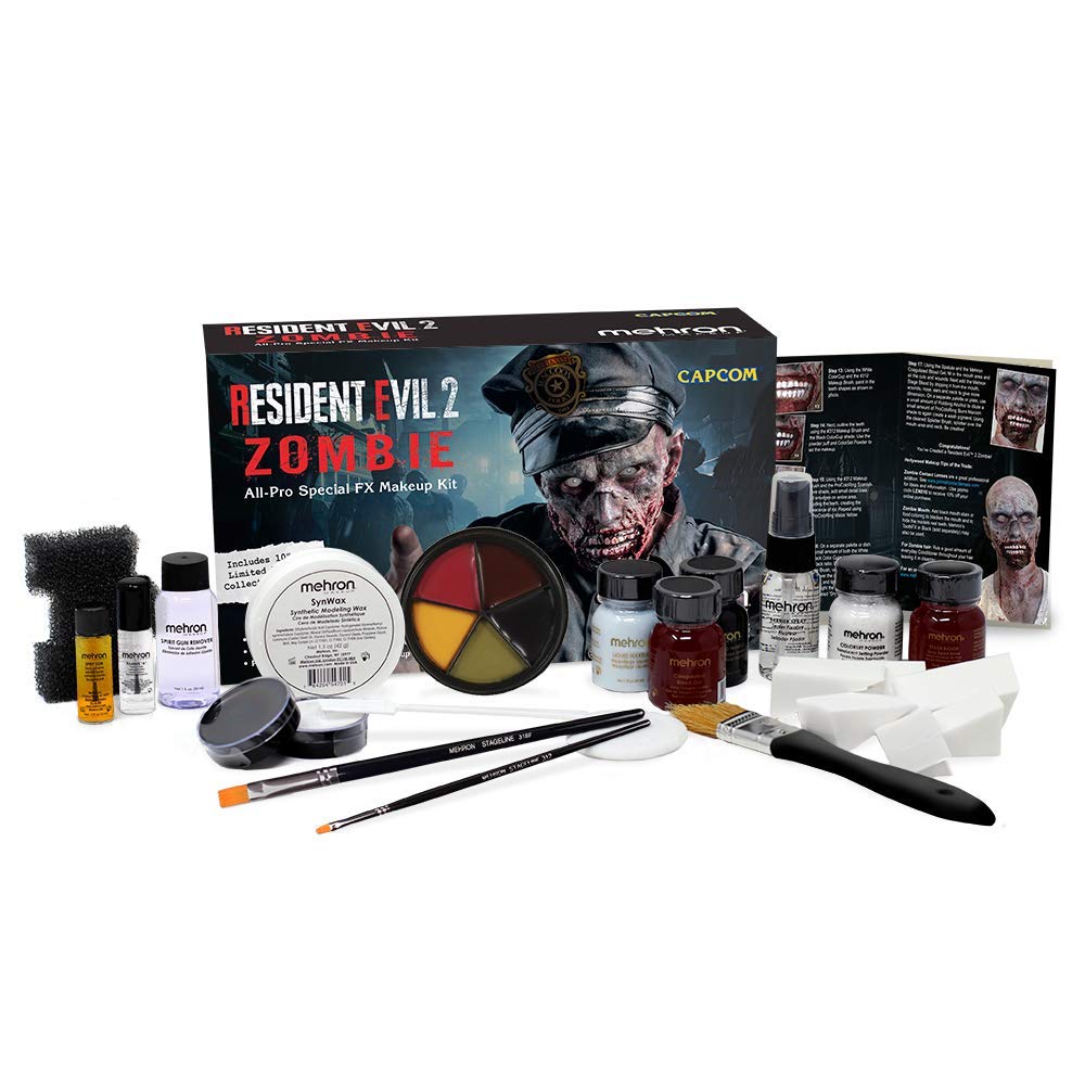 Mehron RE2 Zombie All-Pro Professional Makeup Kit - Halloween, Cosplay & Special FX Makeup for Theater & Film
