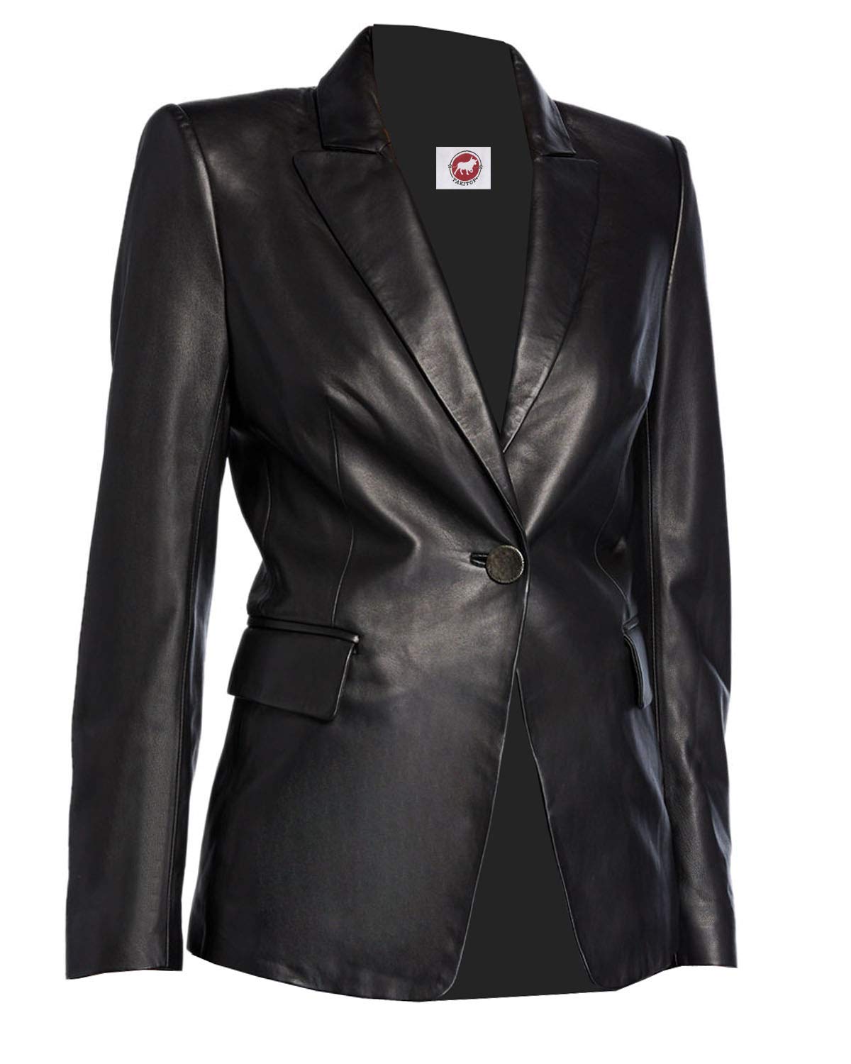 Takitop Women's Designer Smart Coat Blazer - One Button Lambskin Leather Jacket for Office, Business & Formal Occasions | Stylish Outerwear for Professional Women