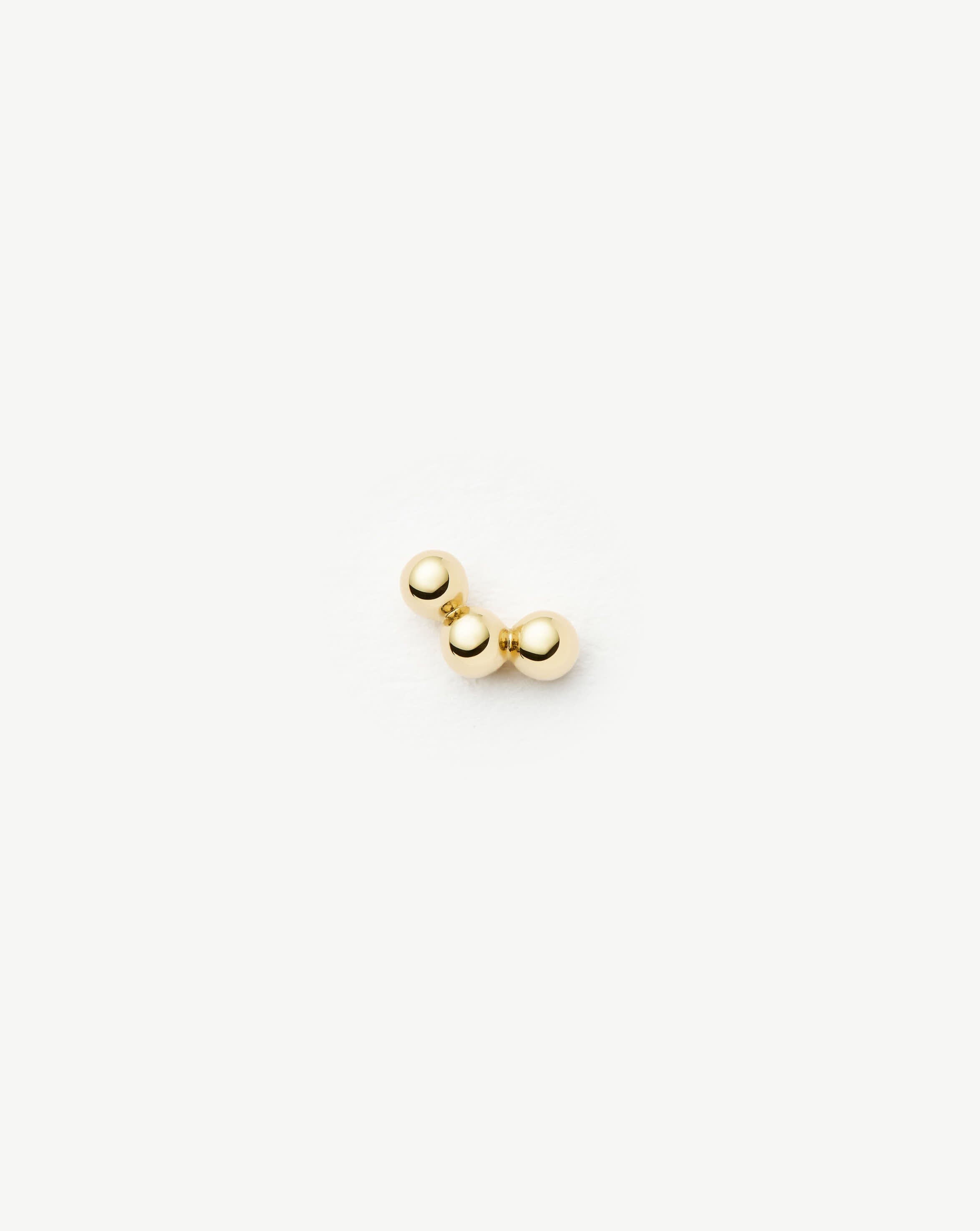 14k Solid Gold Single Stud Earrings for Women - Minimalist Fine Jewelry Trio Set | Perfect for Everyday Wear, Gifts & Special Occasions
