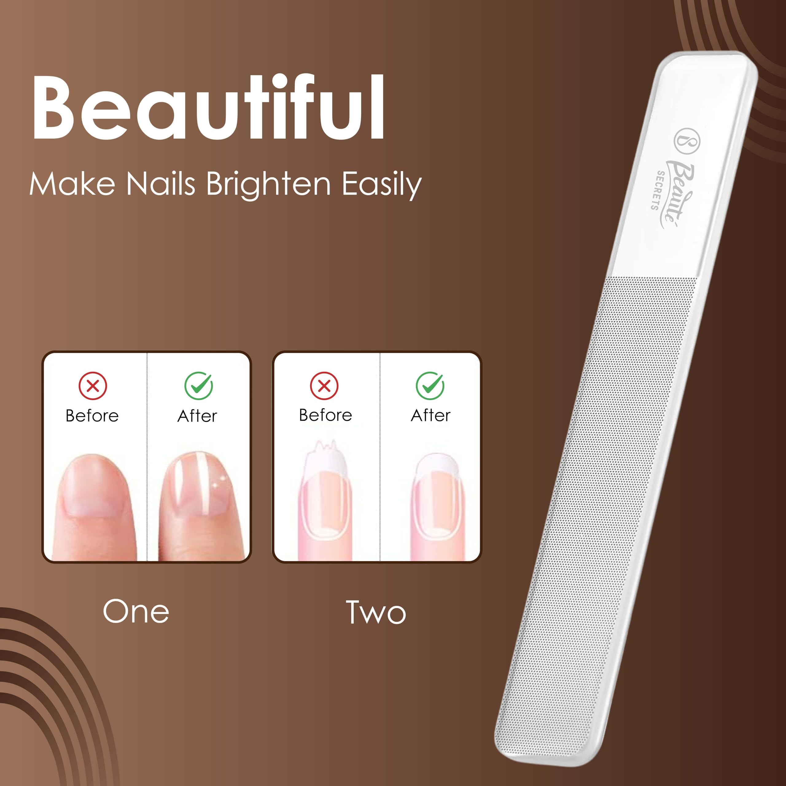 Beauté Secrets 5-Piece Professional Nail Care Kit - Stainless Steel Nail Clippers, Nail File, Facial Scissors, Ear Spoon & Cuticle Trimmer for Manicure & Pedicure | Perfect for Home Salon, Travel & Gifts