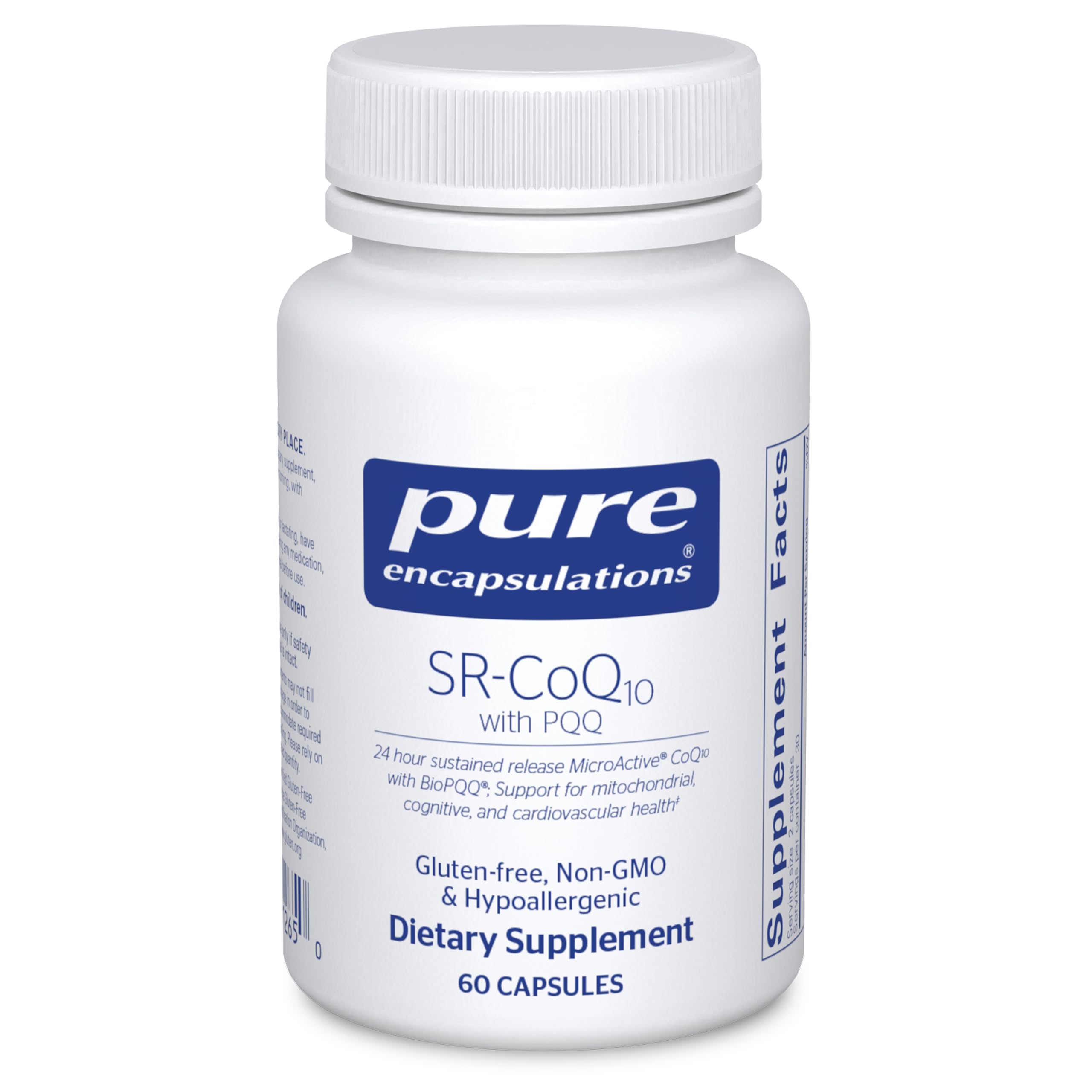 Pure Encapsulations SR-CoQ10 with PQQ - Heart Health Support Supplement - Sustained Release Coenzyme Q10 & Pyrroloquinoline Quinone - Antioxidant Formula for Cardiovascular Wellness - Gluten Free, Vegetarian & Non-GMO - 60 Capsules - Supports Energy Production & Cellular Health for Active Adults