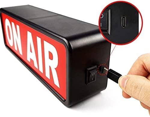 ON AIR LED Light Sign by OKEDEN - Studio Recording Light for Vloggers & YouTube Stars, Wall Decor for Home Office & Streaming Room, USB/Battery Powered with Easy Switch - Perfect for Podcasts, Live Streams & Content Creation