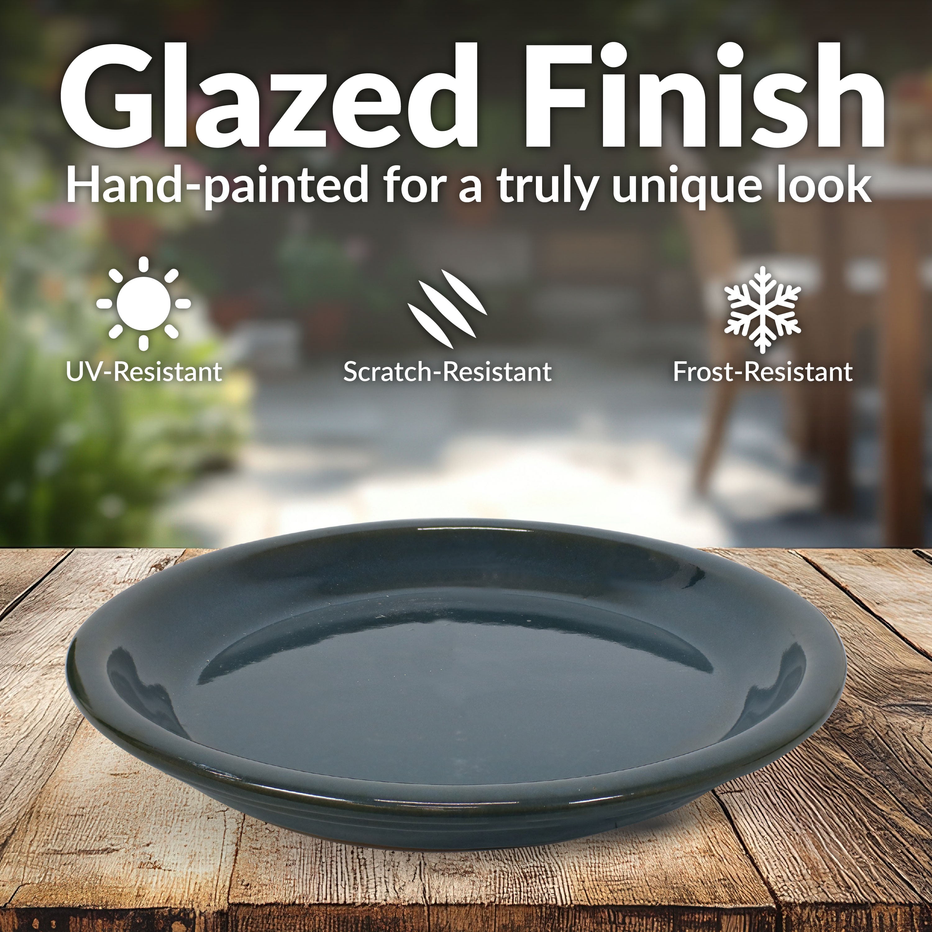 Sunnydaze 4-Pack Glazed Ceramic Plant Saucers for Indoor & Outdoor Potted Plants – Perfect for Home, Garden, and Patio Decor