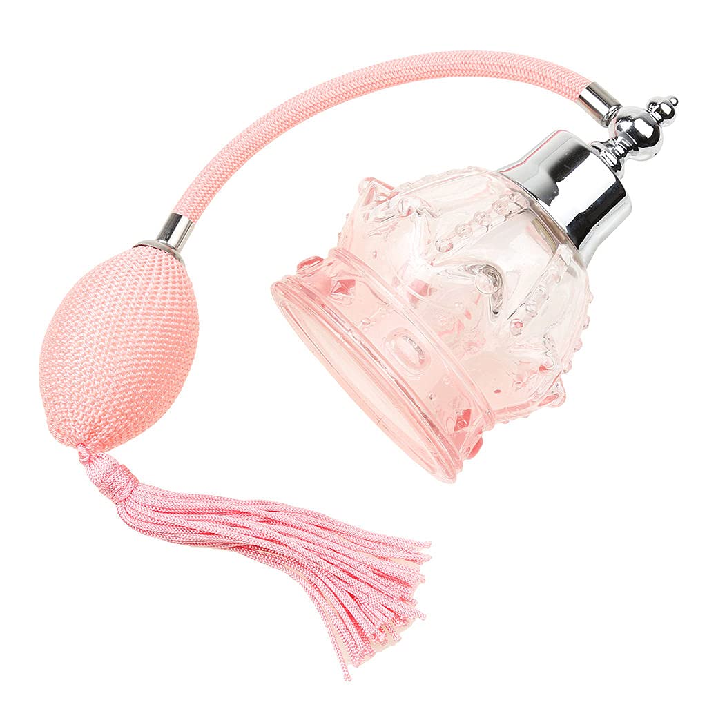 ACRA 100ml Refillable Travel Perfume Bottle for Women - Long Bulb T-Spray Design, Leak-Proof & Portable (Pink) | Perfect for Gym, Office, and Vacation Travel Accessories