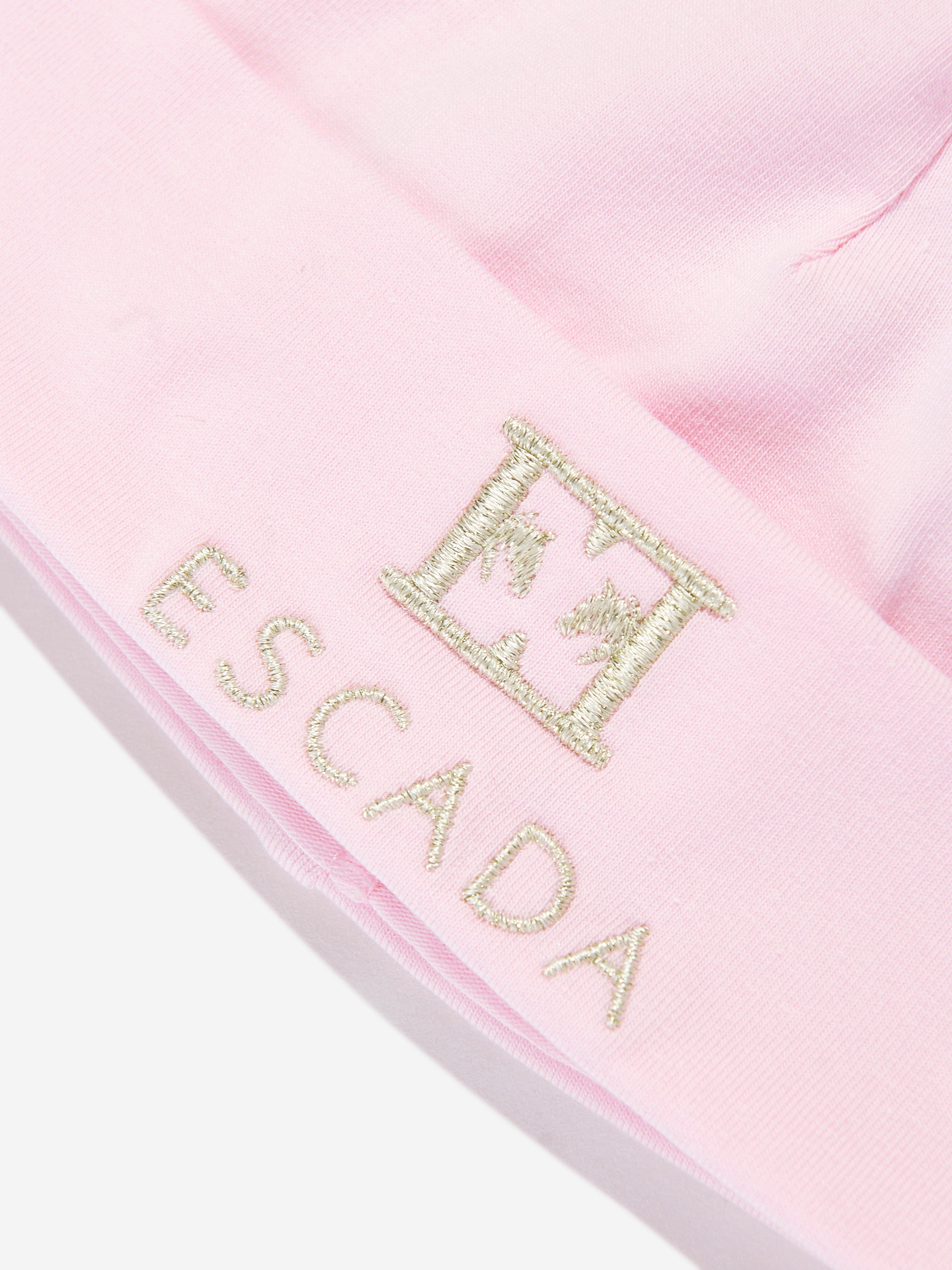 Pink Embroidered Logo Beanie for Baby Girls - Soft Winter Hat for Newborns & Toddlers - Perfect for Outdoor Play, Photo Shoots & Cold Weather Protection
