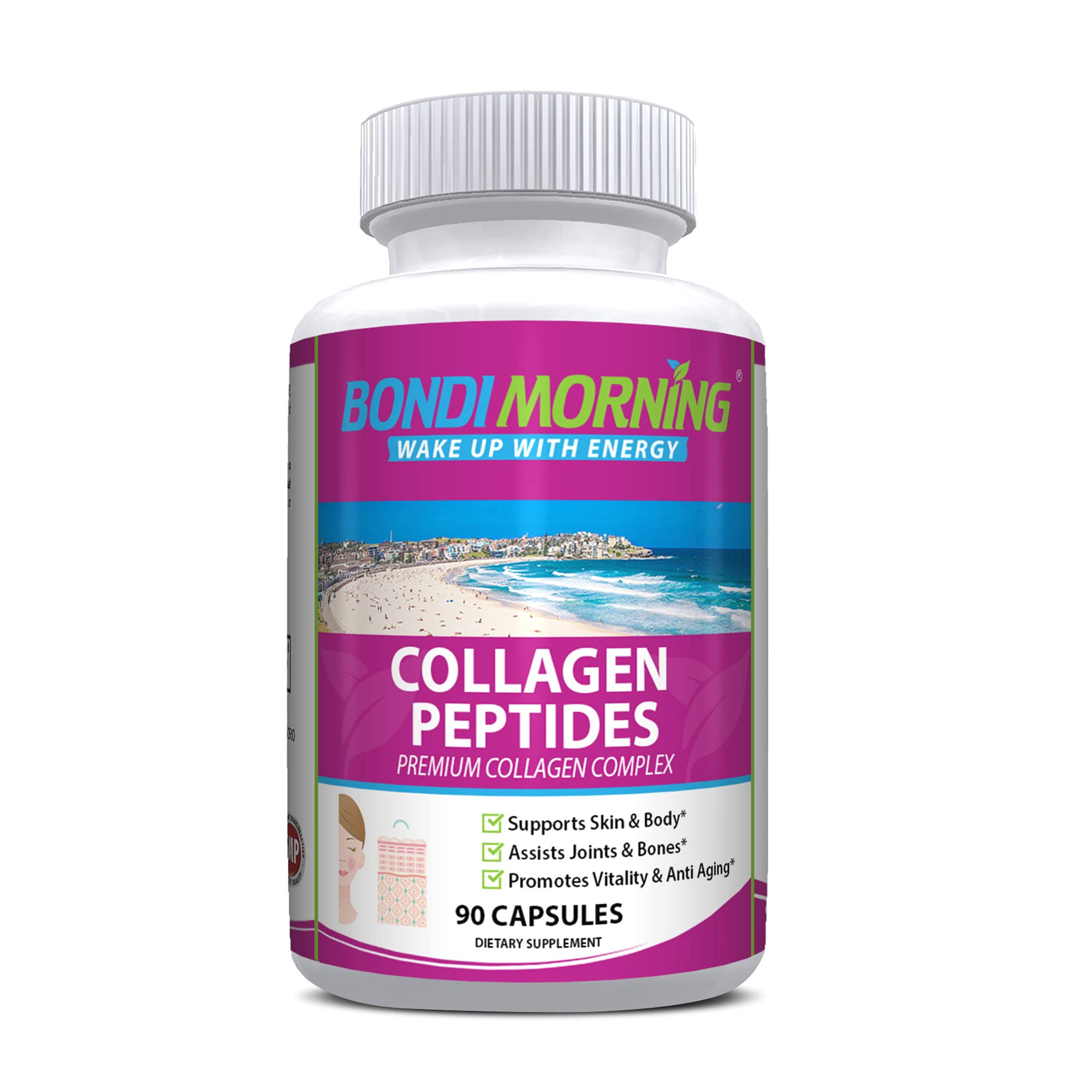 Hydrolyzed Collagen Peptides Supplement - 90 Capsules for Anti-Aging, Skin Elasticity, Joint & Bone Support, Gut Health | Supports Hair Growth & Nail Strength | Perfect for Daily Wellness Routine & Active Lifestyle