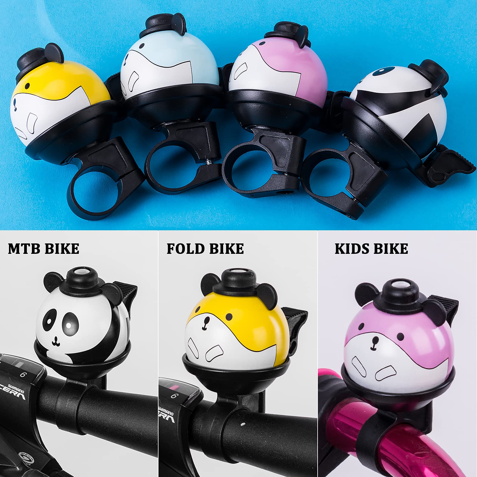 ROCKBROS Kids Bike Bell - Cute Ring Ball Bicycle Bell for Boys & Girls - Durable Cycling Accessories for Scooters & Bikes - Perfect for Safe Riding in Parks & Neighborhoods