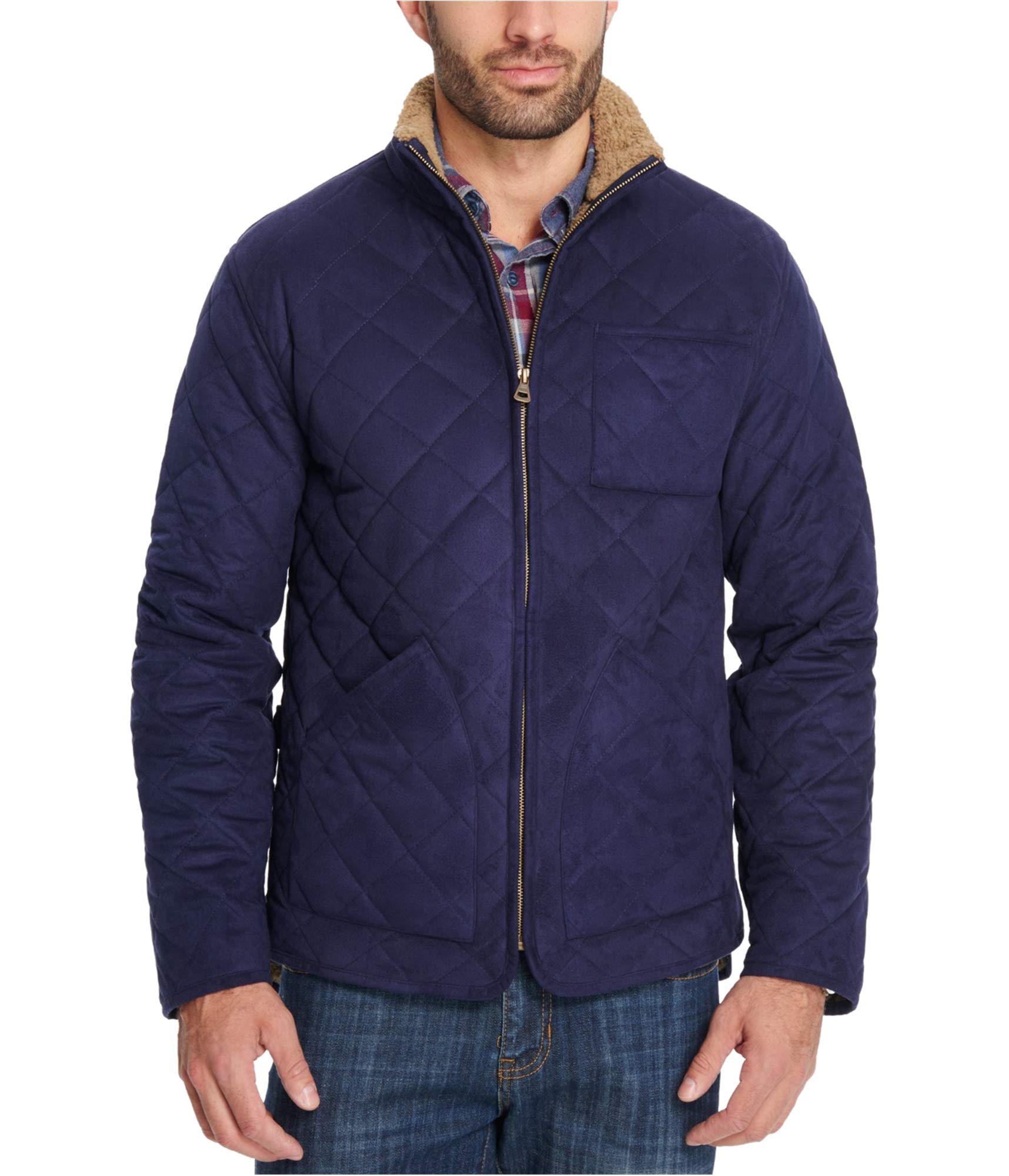 Weatherproof Men's Quilted Fleece-Lined Jacket - Warm Winter Coat for Outdoor Activities, Hiking & Camping - Windproof & Water Resistant