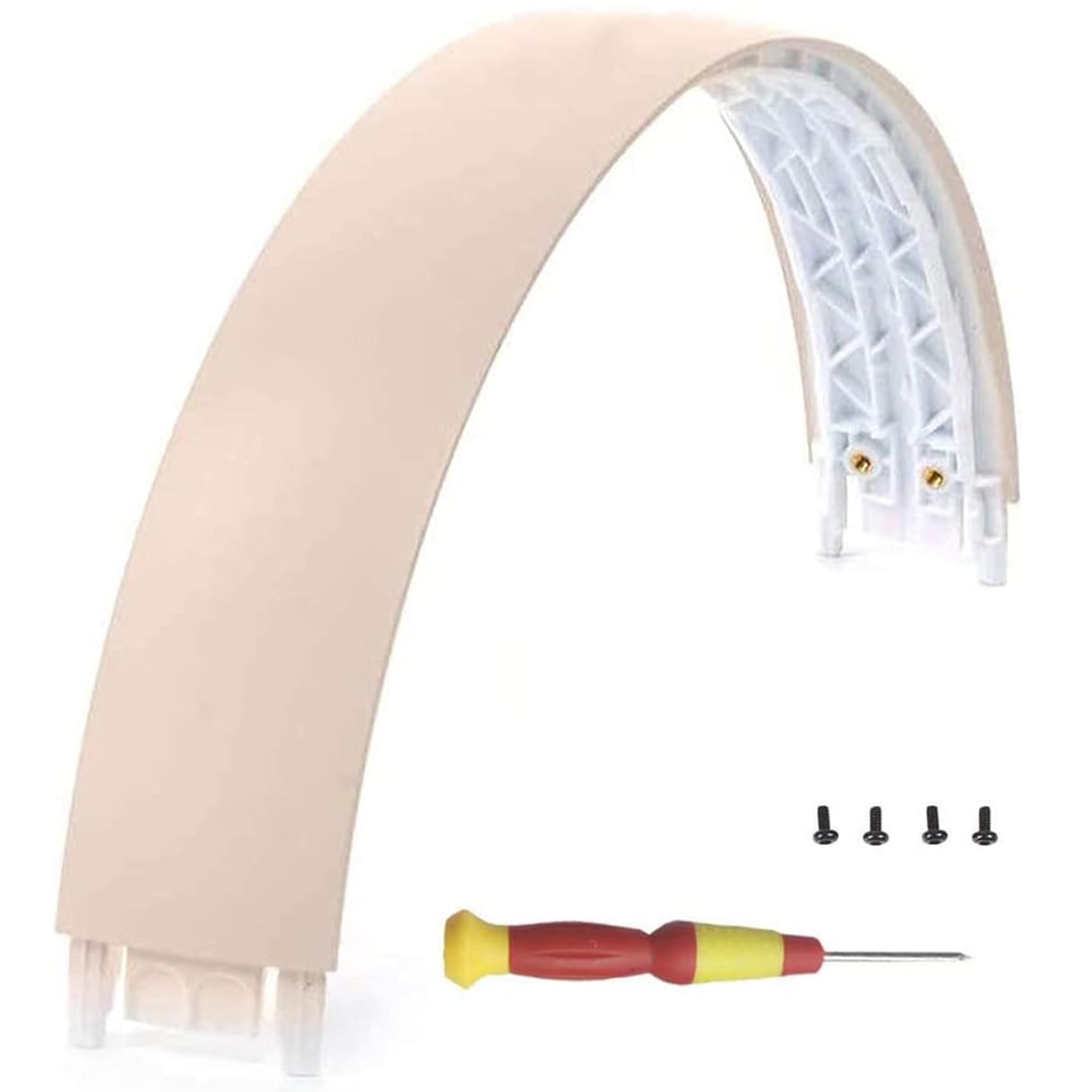 Adhiper Solo3 Headband Replacement - Compatible with Beats Solo3 & Solo2 Wireless Headphones - Satin Gold/Porcelain White - Top Headband Repair Part for Over-Ear Headphones - Perfect for Gym, Travel & Daily Use