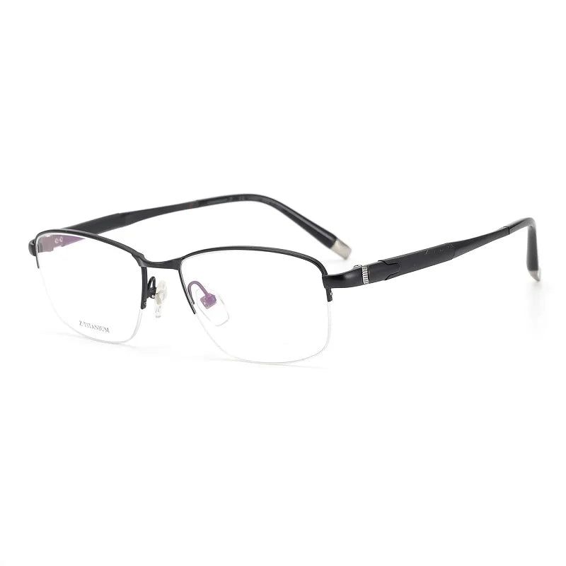 Aimee Unisex Semi-Rimless Square Titanium Eyeglasses Frame 27007 - Lightweight Durable Glasses for Work, Reading & Fashion