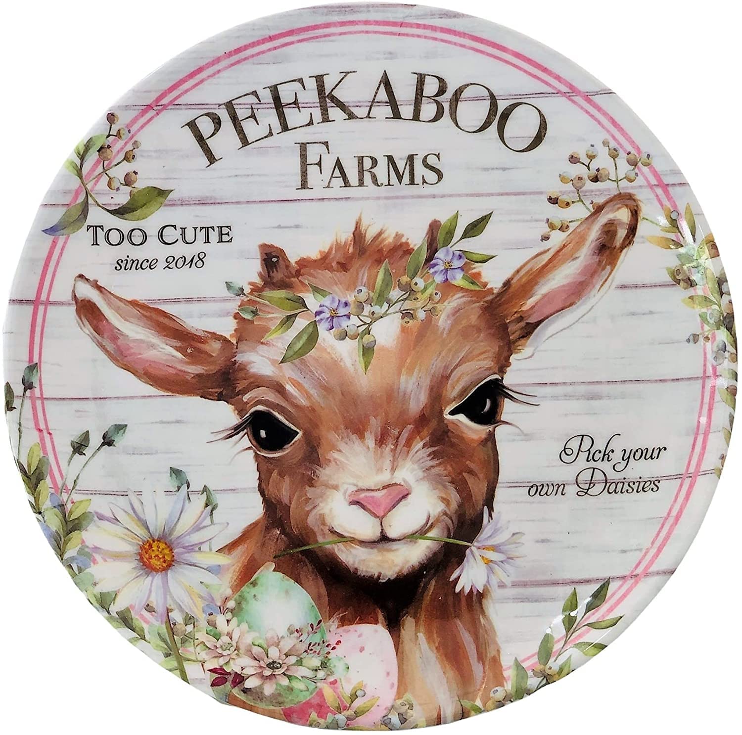 Easter Melamine Dinner Plates & Serving Trays Set - Durable Baby Goat Design for Easter Dinner, Salad & Dessert - Perfect for Holiday Gatherings, Family Meals & Spring Celebrations