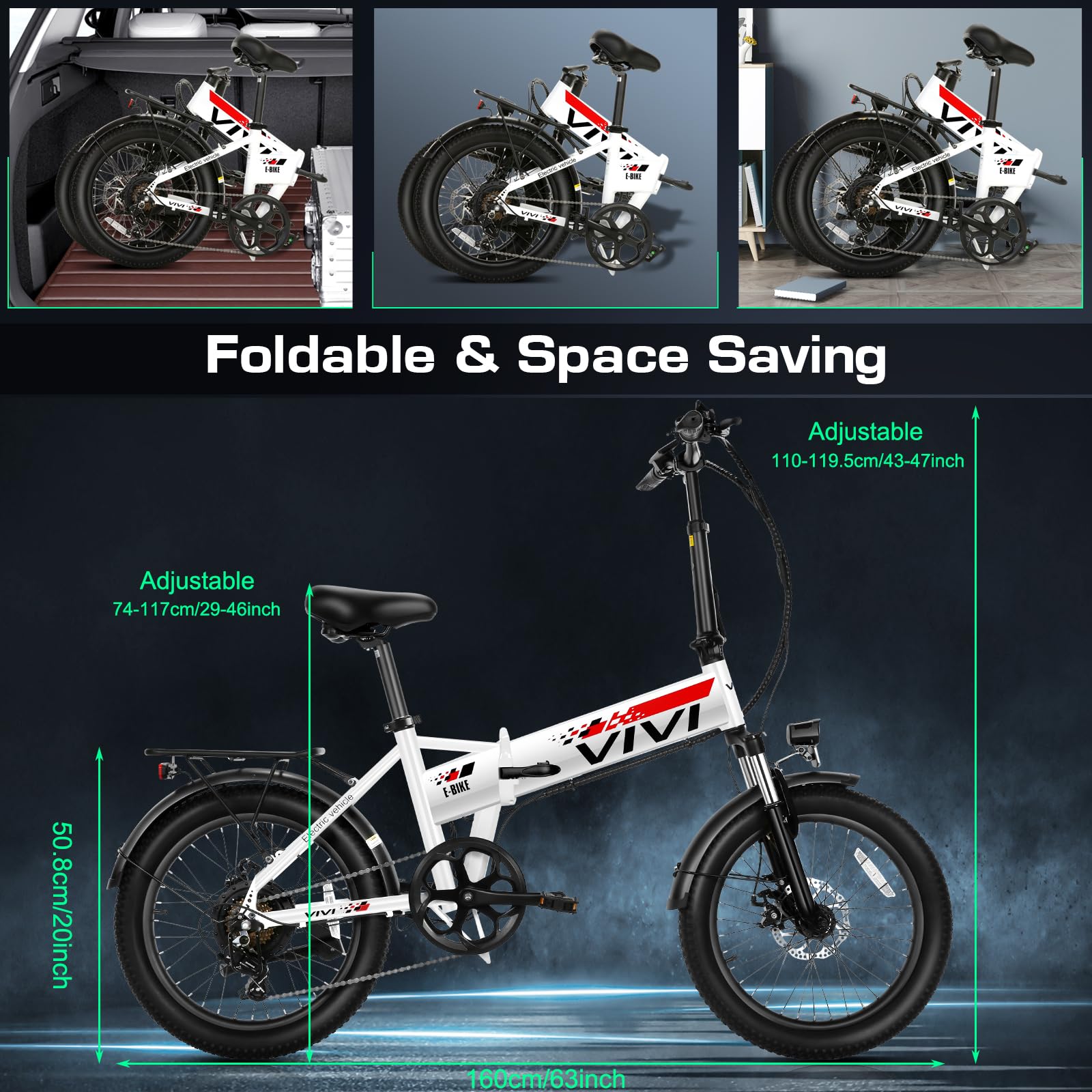 Vivi 750W Folding Electric Bike - 20