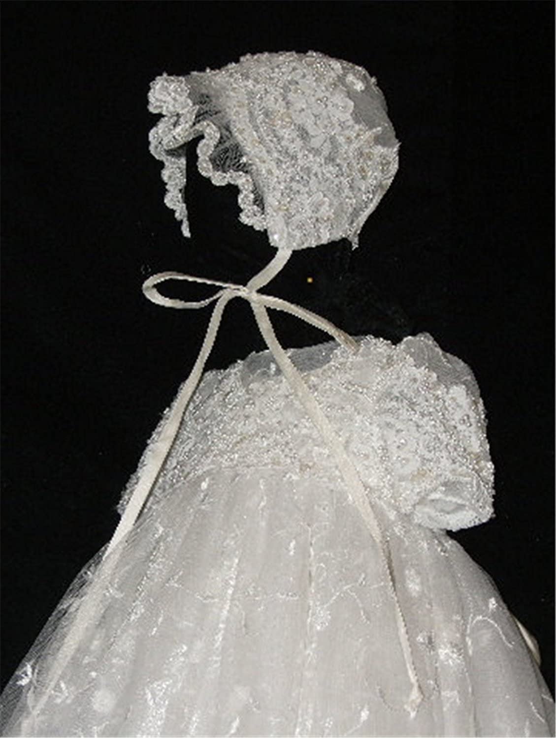 Elegant 2-Layer Ivory Long Christening Gowns for Baby Girls - Perfect for Baptism, First Communion & Special Occasions