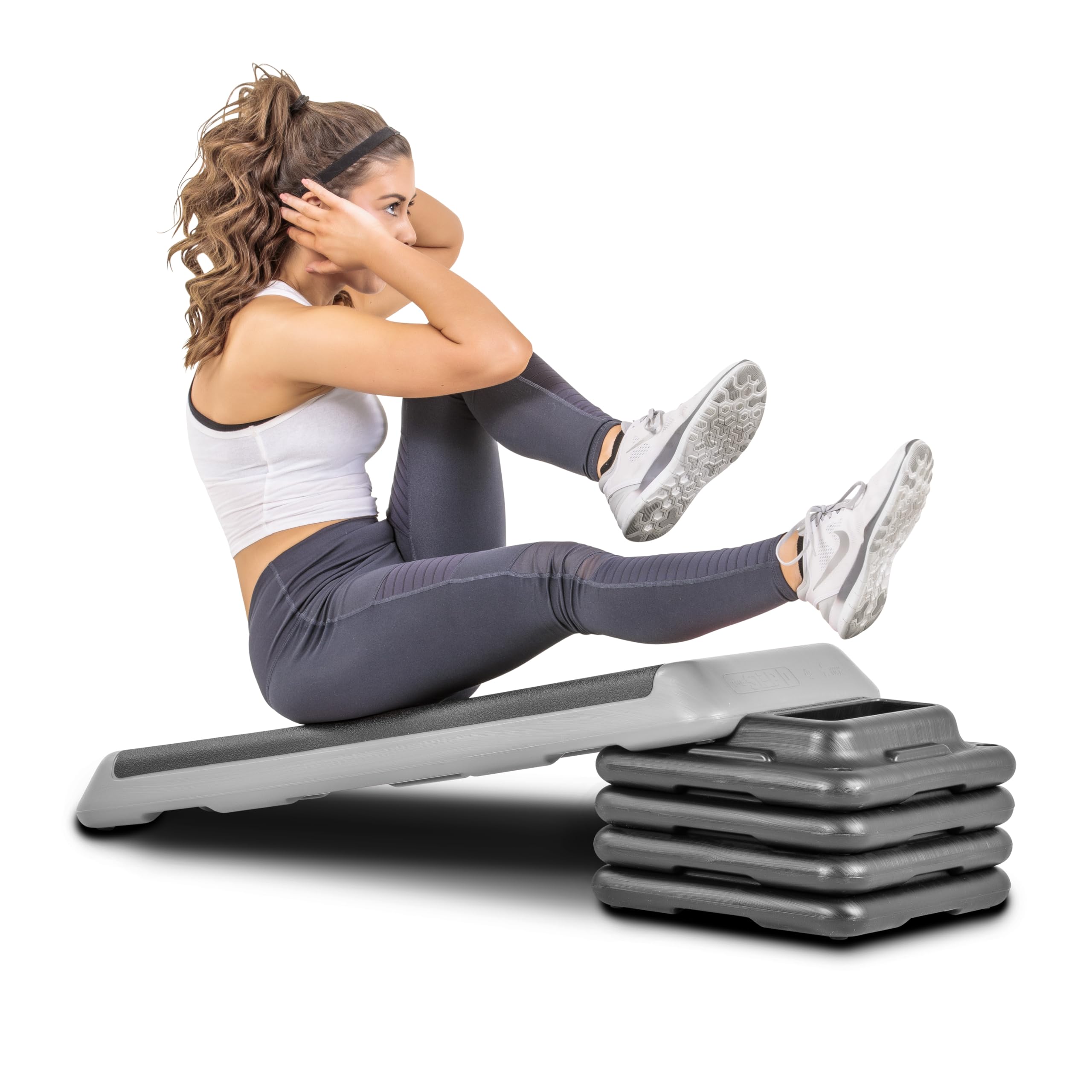 Original Aerobic Step Platform - Adjustable Home Workout Stepper with 4 Risers | Perfect for Home Gym, Cardio Exercise & Fitness Training | Ideal for Aerobics, Stair Climbing & Full-Body Workouts