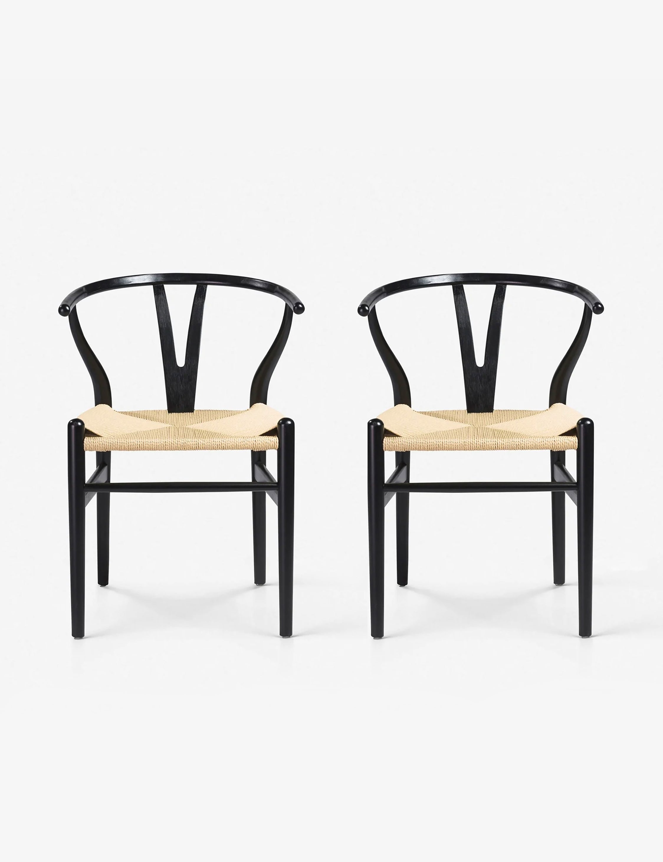 Modern Cylia Dining Chairs Set of 2 - Mid Century Wooden Kitchen Chairs with Upholstered Seat - Perfect for Dining Room, Kitchen, Breakfast Nook & Home Office