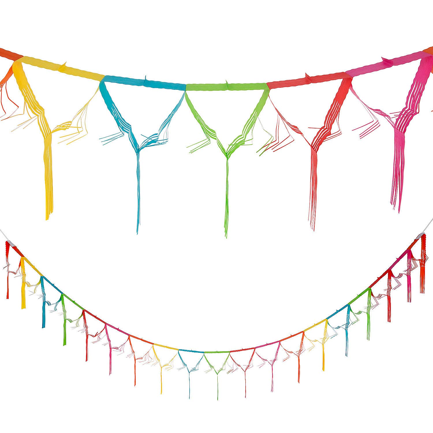 Fiesta Fringe Tissue Garland - Colorful Party Decorations for Birthday, Baby Shower & Cinco de Mayo - 12 Feet Long Decorative Banner