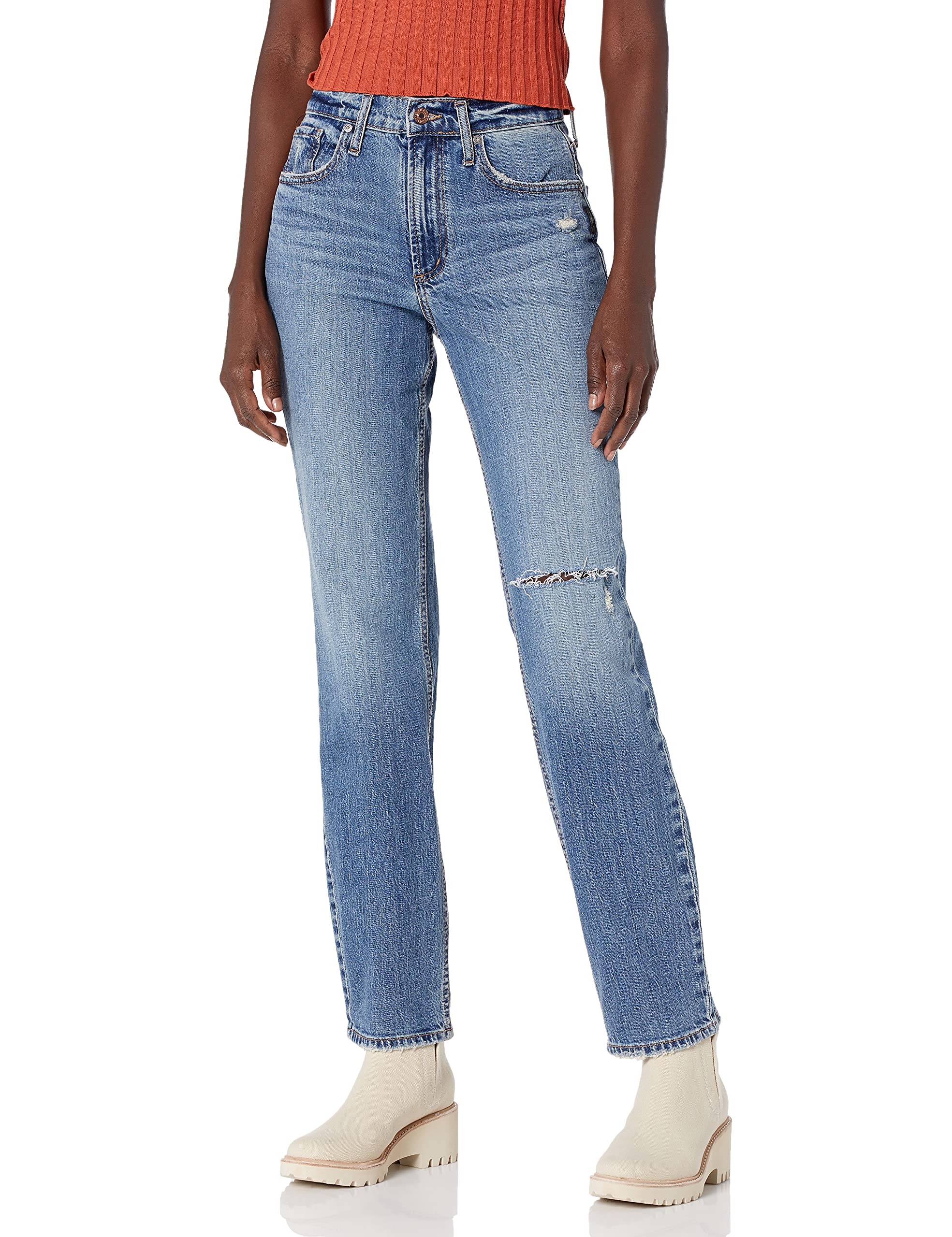 Silver Jeans Co. Women's Frisco High Rise Straight Leg Jeans - Comfortable & Stylish Denim Pants for Casual Wear, Work & Everyday Outfits