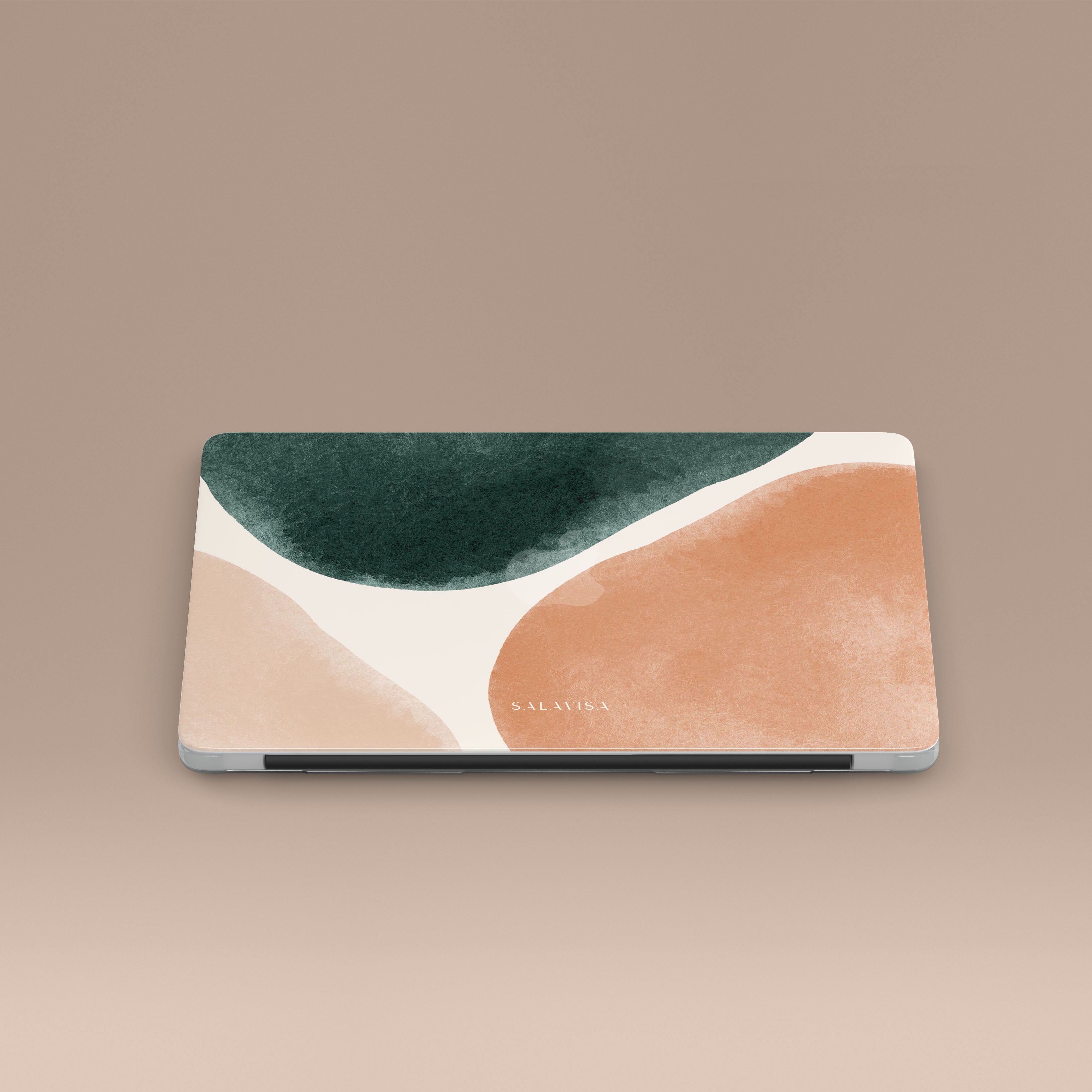 Premium Peach & Forest Green MacBook Case - Stylish & Durable Laptop Cover for MacBook Air/Pro - Perfect for Work, Travel & Everyday Use