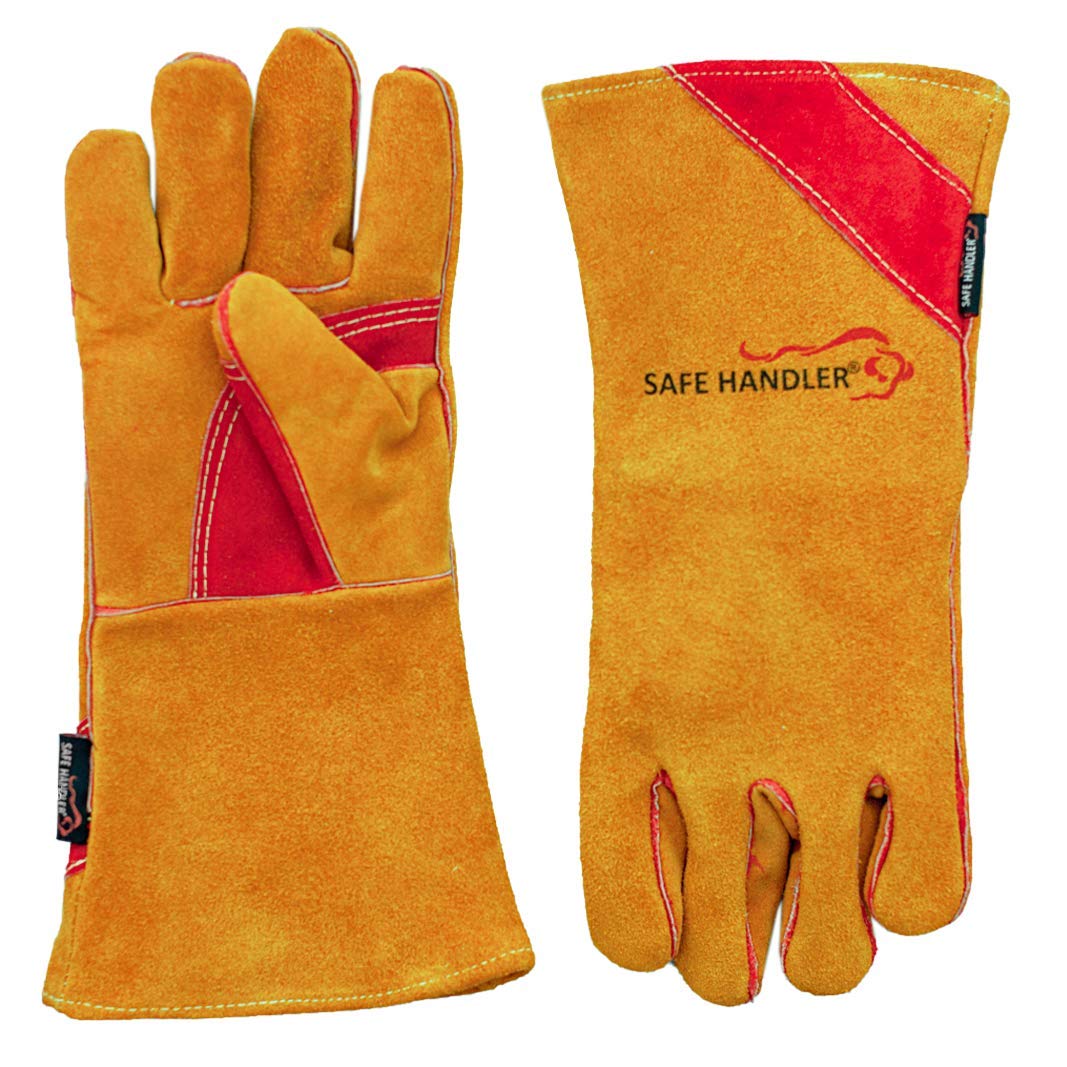 Premium Kevlar-Reinforced Welding Gloves - Heat Resistant for MIG/TIG Welding, Oven, Grill & Fireplace Use - Extra Long 14