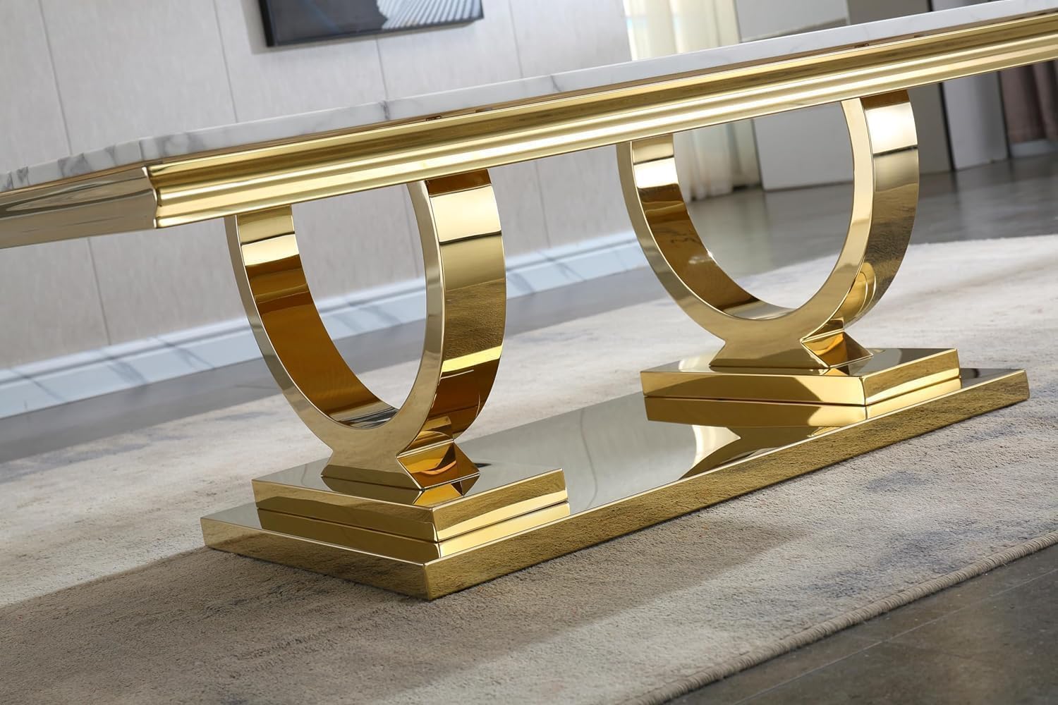 Modern 3-Piece Living Room Table Set - Faux Marble Coffee Table & 2 Gold Side Tables with Stainless Steel Legs, Luxury Rectangular Furniture for Apartment, Bedroom & Living Space | Perfect for Small Spaces, Home Decor & Entertaining Guests