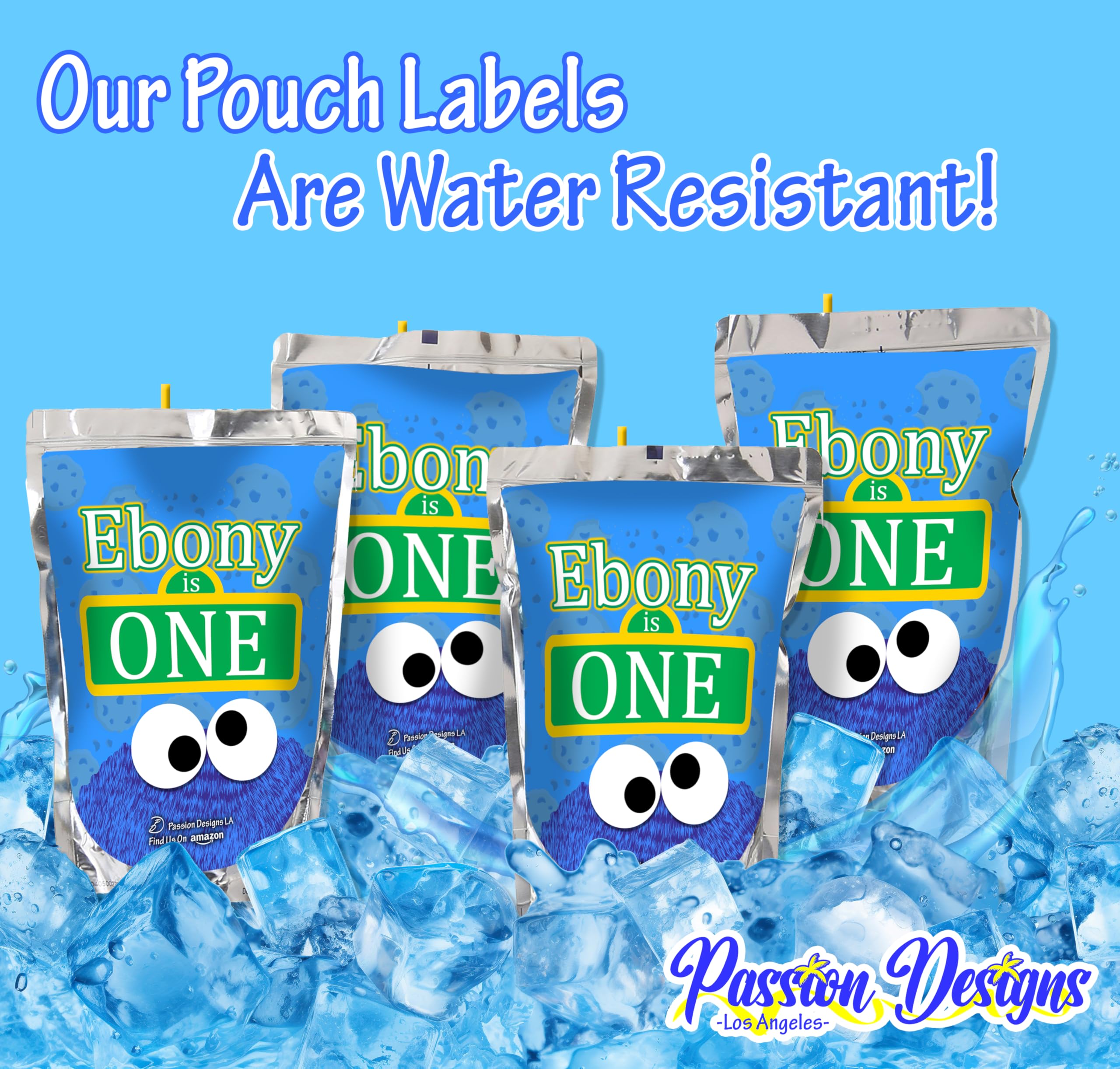 Personalized Juice Pouch Labels - Custom Birthday Party Favors & Celebration Decorations - 32 Pack Waterproof Stickers for Kids Parties, Baby Showers & School Events