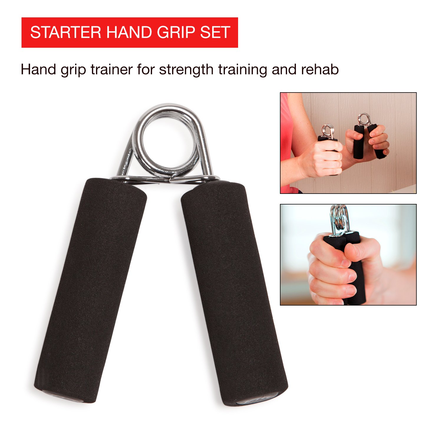 JFIT Starter Hand Grips - Pair of Comfortable Exercise Grips for Strength Training, Weightlifting & Gym Workouts - Perfect for Home Fitness, CrossFit & Powerlifting