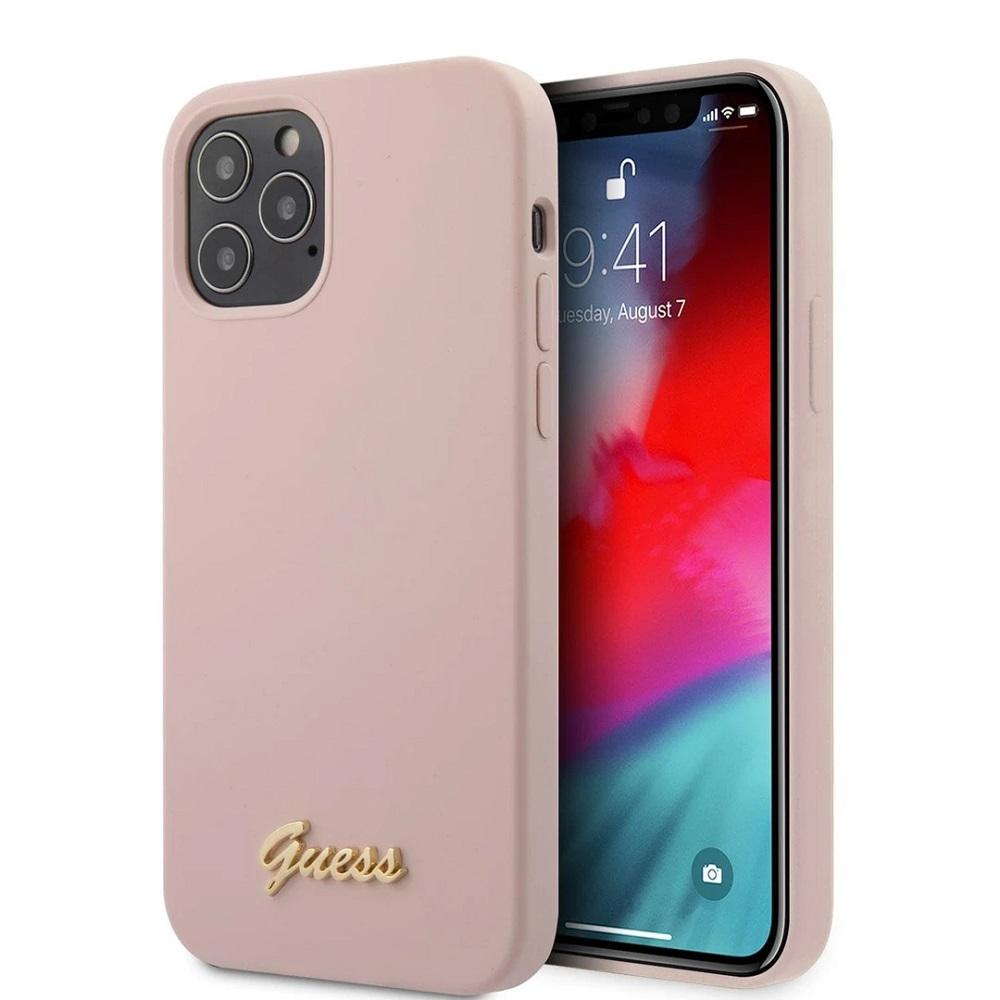 GUESS Silicone Phone Case for iPhone 12/12 Pro - Slim Protective Cover with Soft Touch Finish | Perfect for Everyday Use, Work & Travel