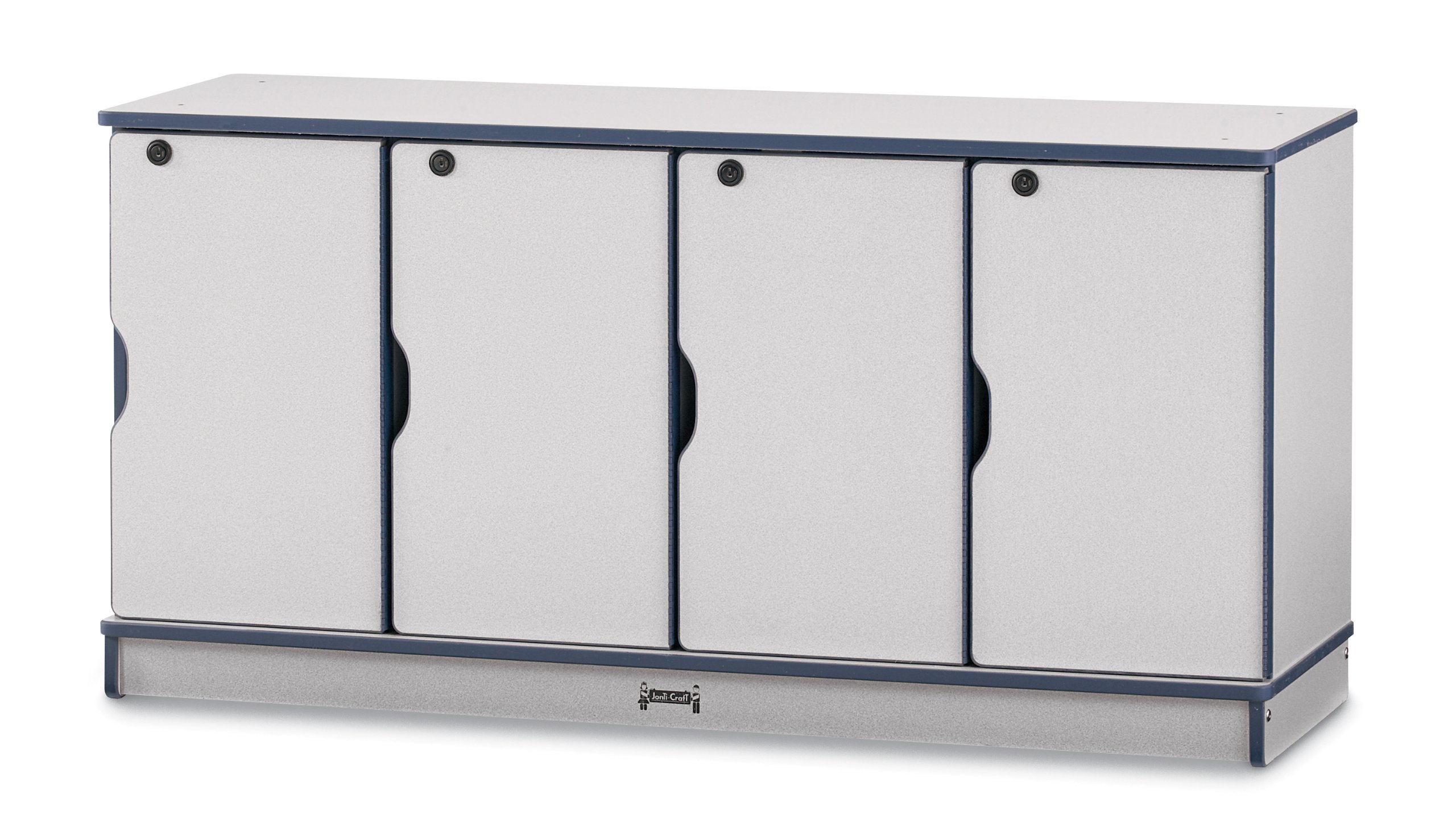 Jonti-Craft Rainbow Accents 4696JC112 Navy Double Stack Lockable School Lockers - Durable Storage Solution for Classrooms, Daycares & Playrooms
