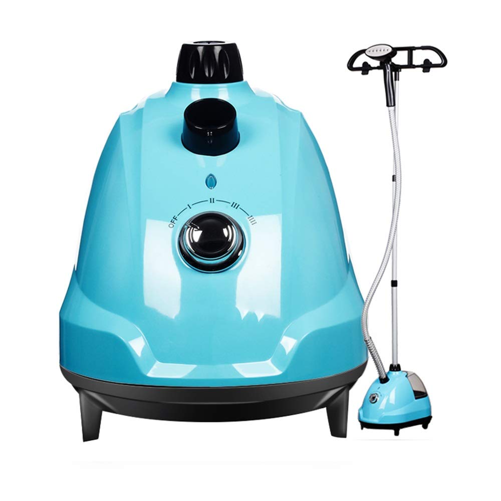 **Compact & Durable Fabric Steamer for Clothes - 4-Speed Thermostat, 6-Hole Steam, Retractable Hanger, Back Clip & Brush, 1.3L Visible Water Tank (Blue) | Perfect for Travel, Home & Office Use**