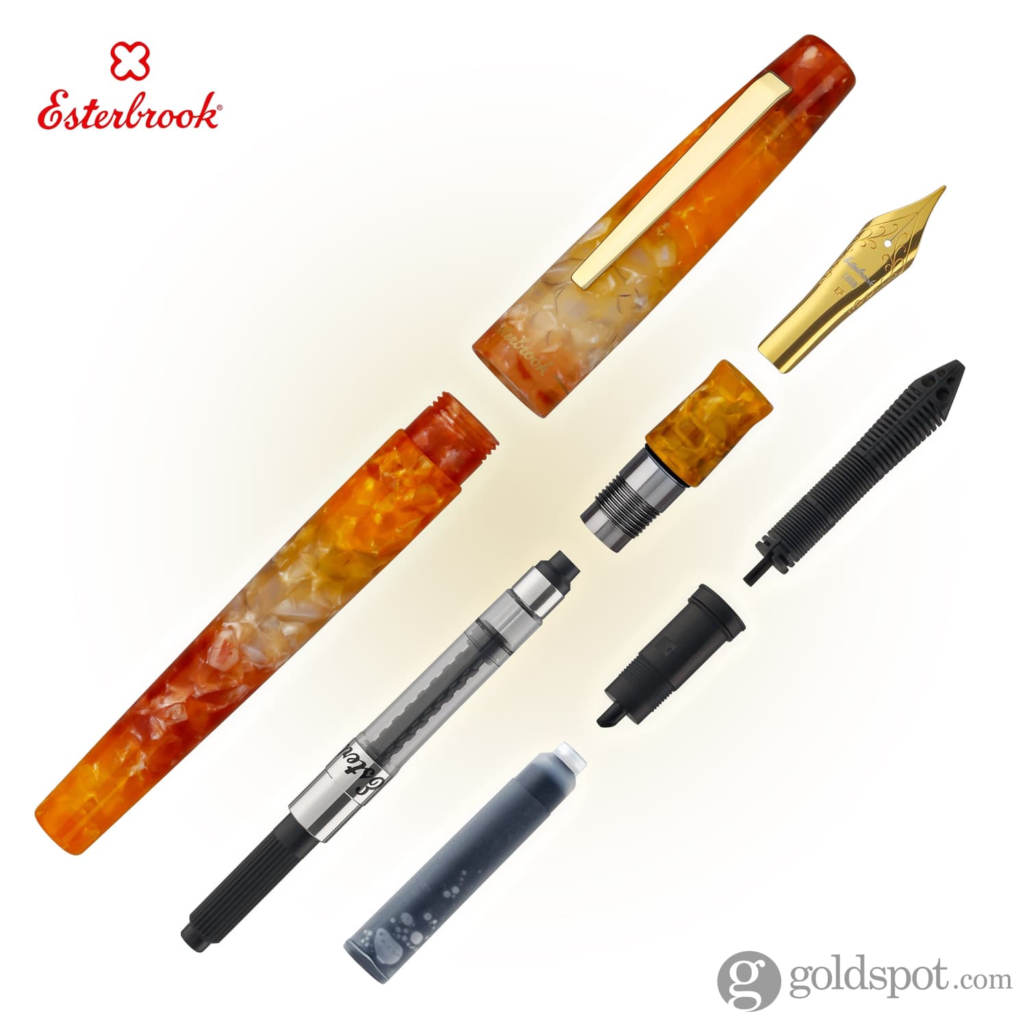 Esterbrook Camden Fountain Pen - Oktoberfest Design with Gold Trim - Premium Writing Instrument for Calligraphy, Journaling & Gift Giving