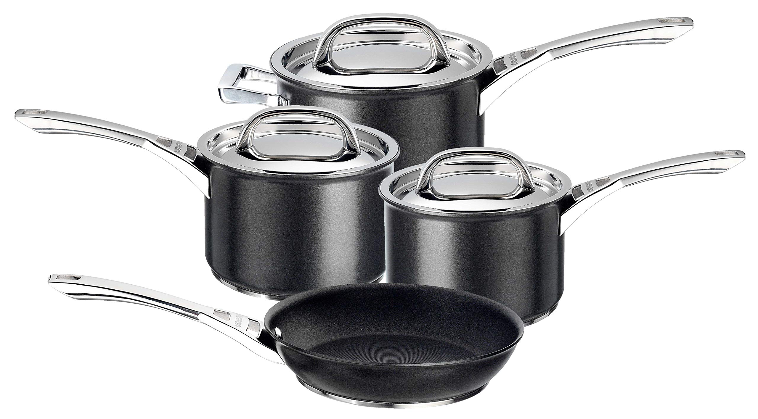 Circulon Infinite 4-Piece Nonstick Saucepan and Frypan Set - Black - Durable Cookware for Everyday Cooking & Frying