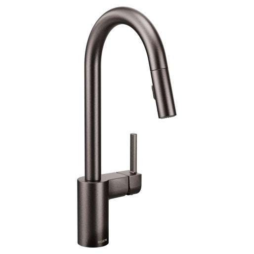 Moen 7565BLS Black Stainless Steel Pull-Down Spray Kitchen Faucet - Modern Design for Easy Dishwashing & Sink Cleaning