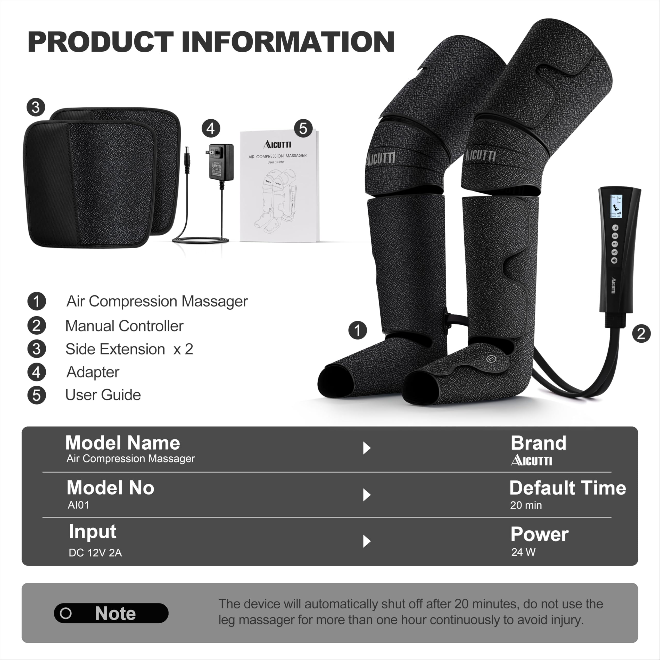Air Compression Leg Massager with Heat - Relieves Swelling, Edema & Cramps - Perfect Gift for Women, Men, Parents - Ideal for Home Use, Office Relaxation & Post-Workout Recovery