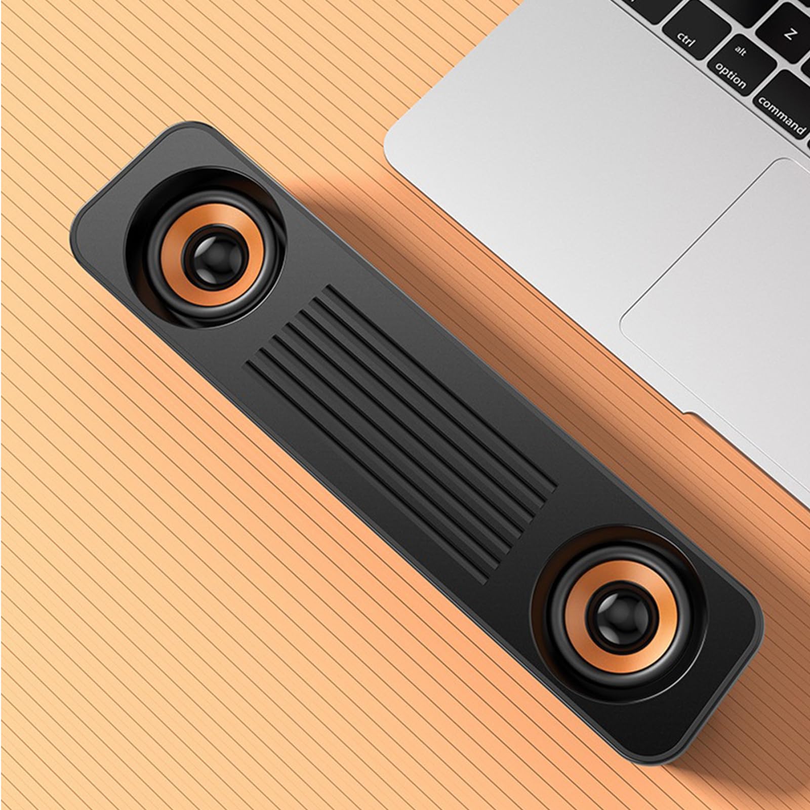 BEBIKR USB Powered PC Speakers with Subwoofer - Stereo Multimedia Gaming Speakers for PC, Desktop, Laptop - 3.5mm Audio with Volume Control - Perfect for Gaming, Movies, Music & Home Office Setup
