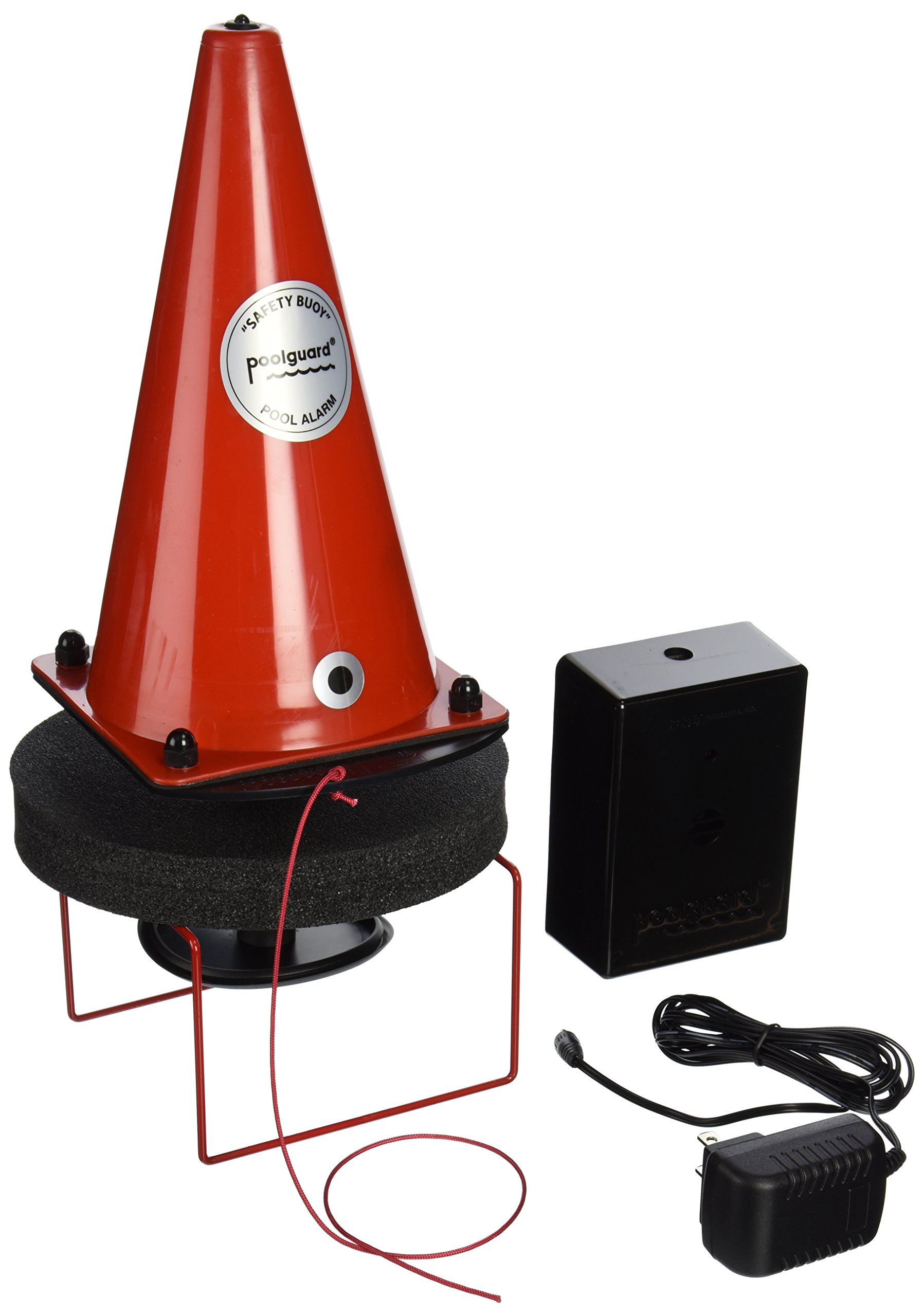 PoolGuard PGRM-SB Red Above Ground Pool Safety Alarm with Buoy - Swimming Pool Security System for Kids & Pets Protection | Perfect for Backyard, Inground & Above Ground Pools